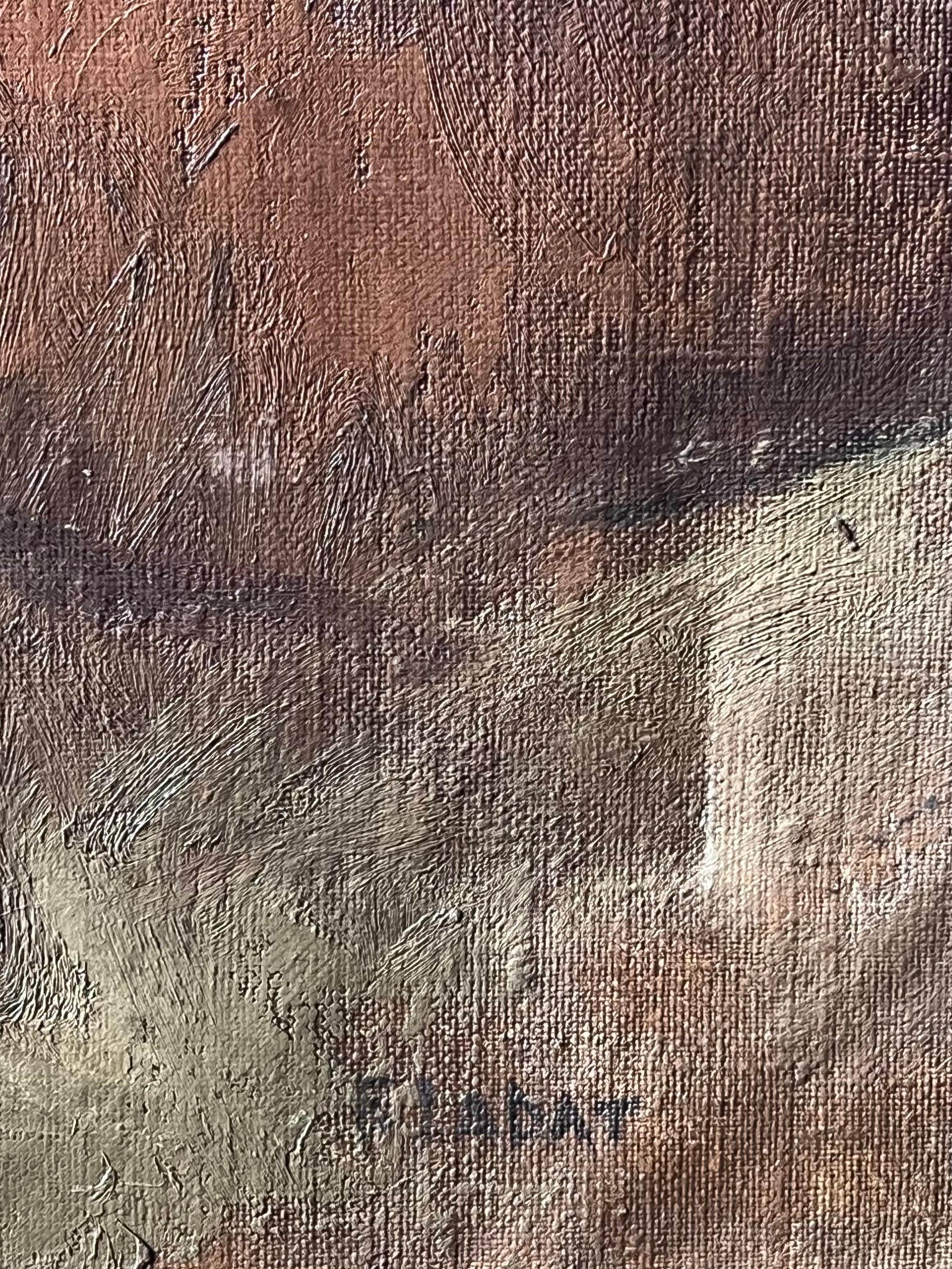 1930's Französisch Post Impressionist signiert Porträt Dame Künstler Studio Interieur im Angebot 1