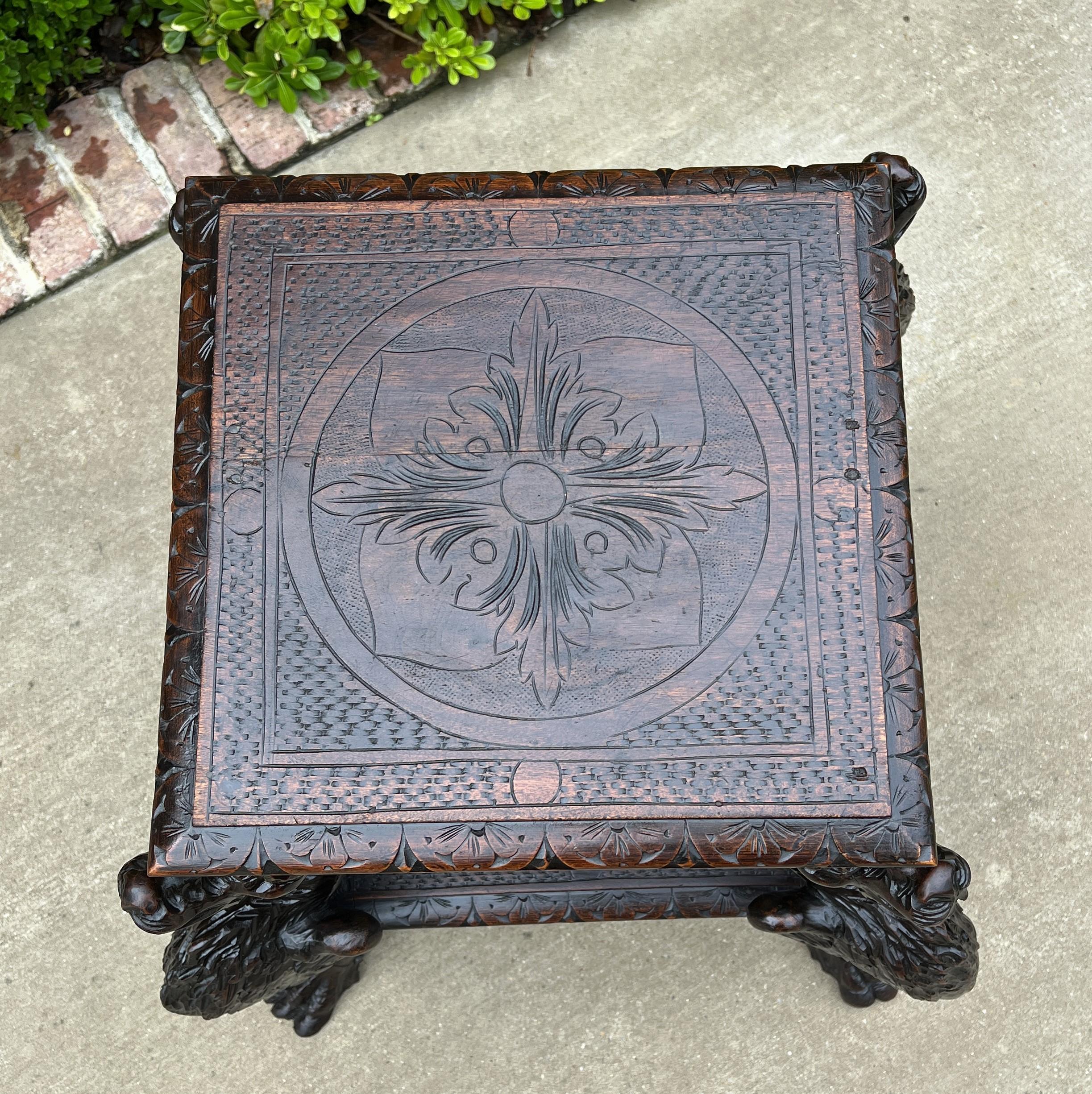 Antique French Pair End Tables Side Tables Nightstands Dragons Oak Gothic 19th C 3