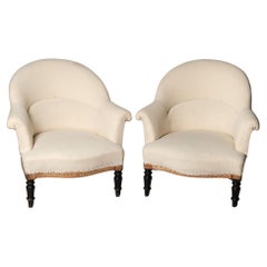 Antique French pair of armchairs, for upholstery 