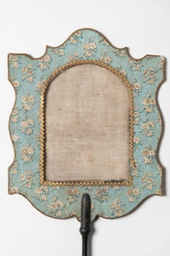 Antique French pair of face screens, decorative table decoration