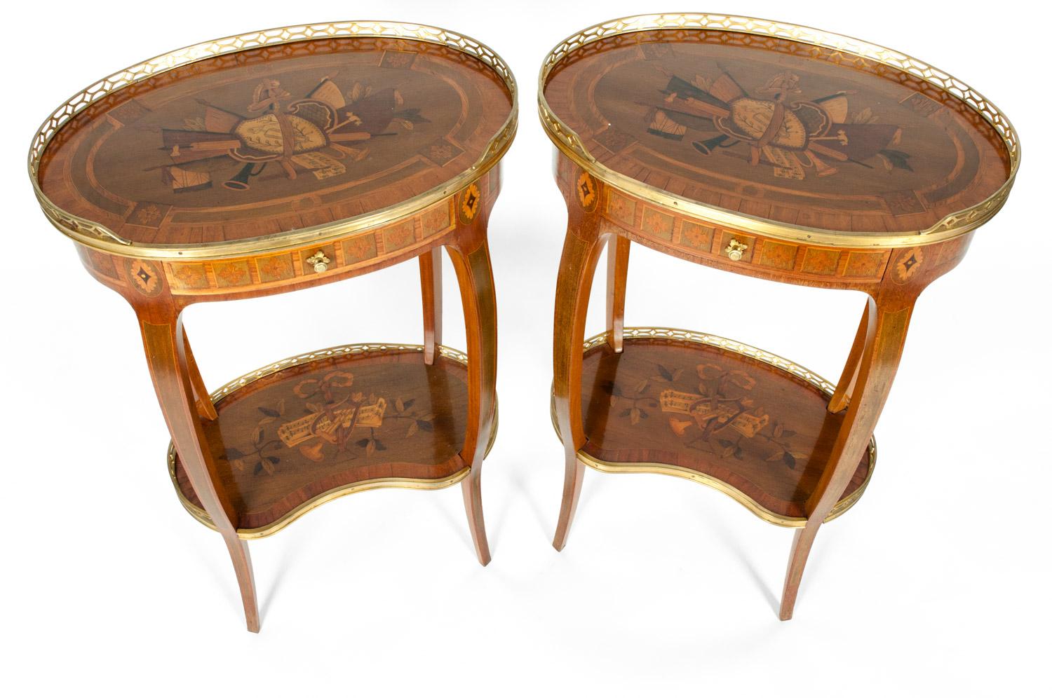 Mid-19th Century Antique French Pair of Louis XV Style Side Tables