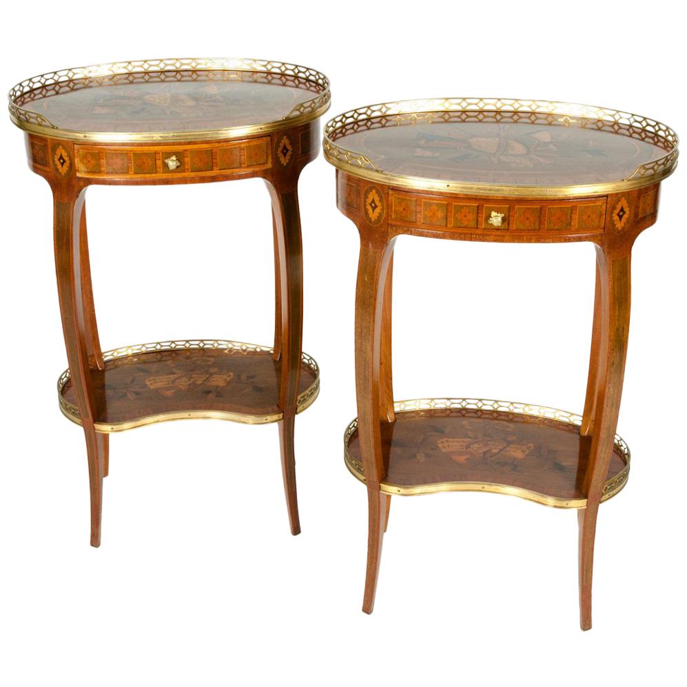 Antique French Pair of Louis XV Style Side Tables