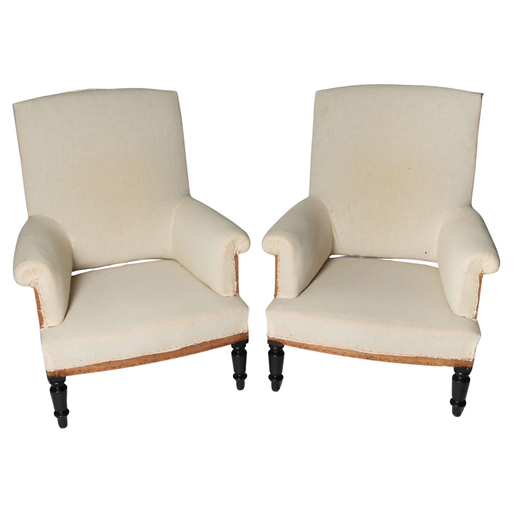Antique French pair of Napoleon III chairs For Sale at 1stDibs