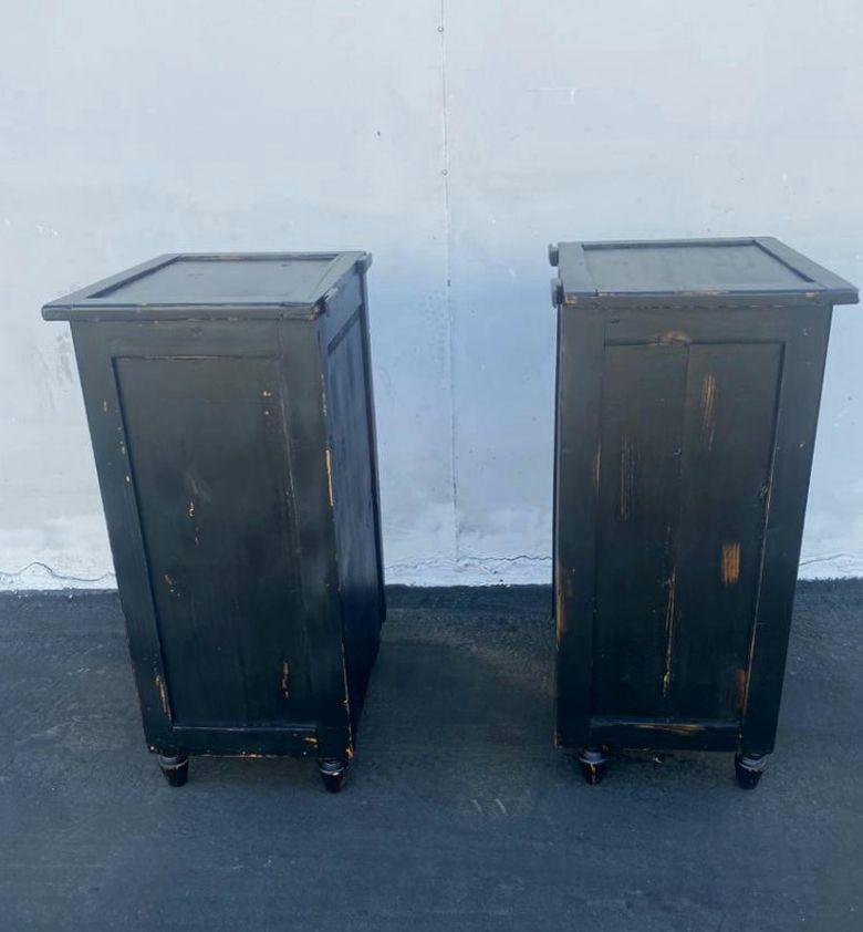 Wood Antique French Pair of Night Stands For Sale