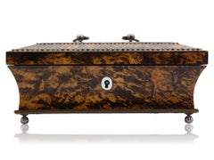 Antique French Palais Royal Mulberry Sewing Box