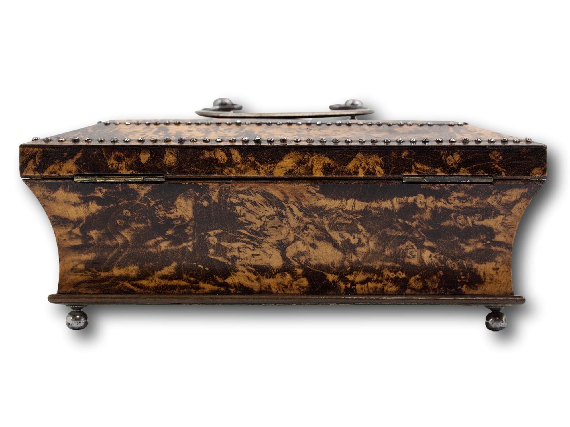 Antique French Palais Royal Mulberry Sewing Box In Good Condition For Sale In Northampton, GB