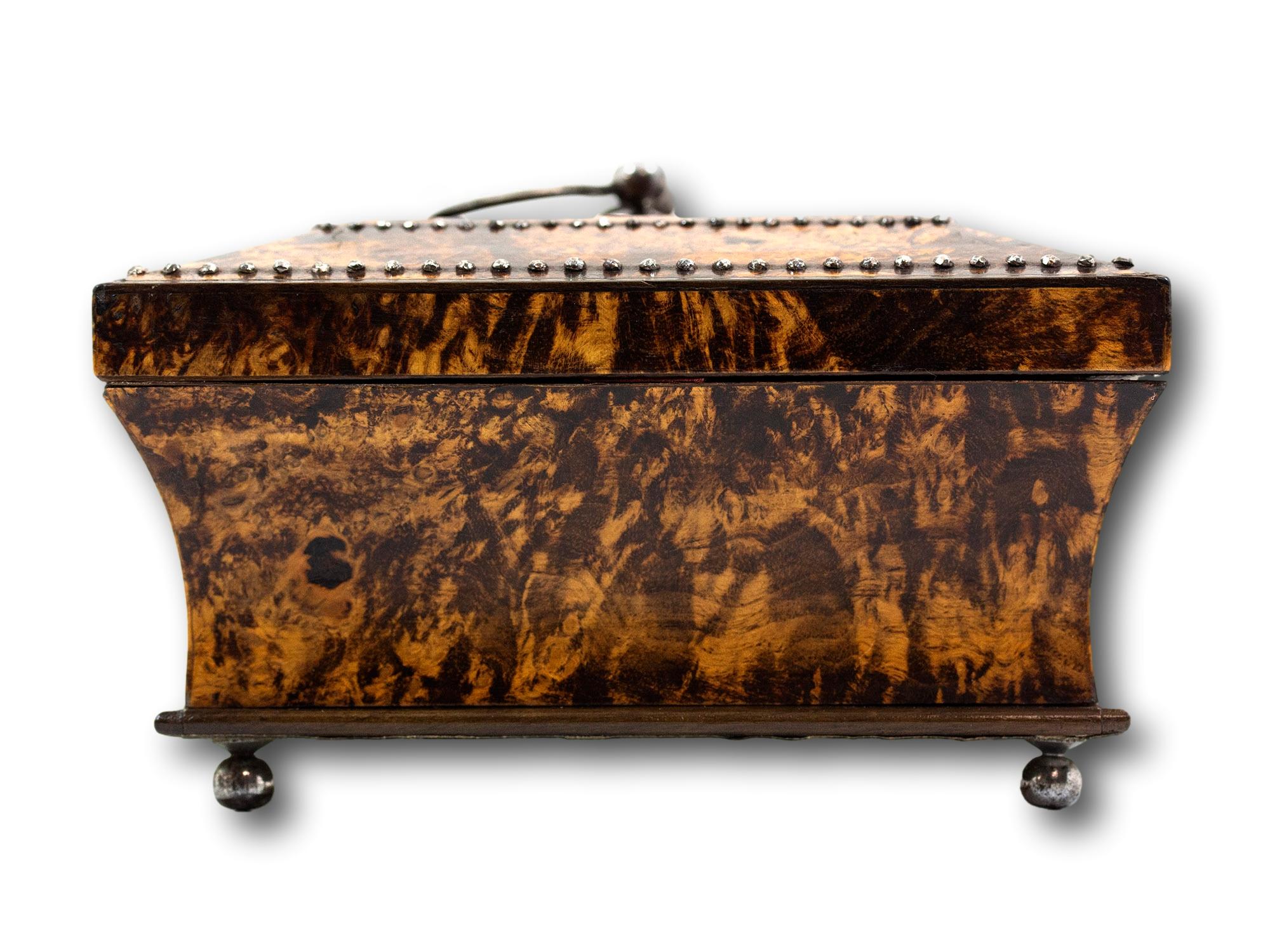 19th Century Antique French Palais Royal Mulberry Sewing Box For Sale