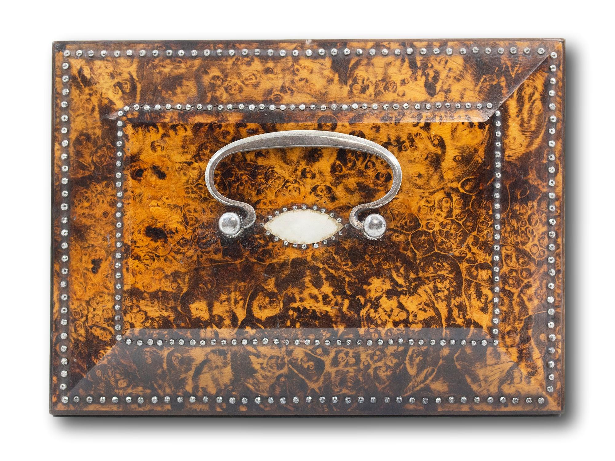 Gold Antique French Palais Royal Mulberry Sewing Box For Sale