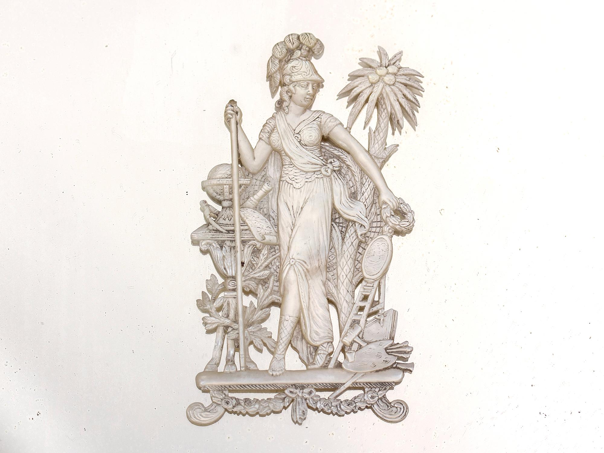Shell Antique French Palais Royal Musical Writing Box For Sale