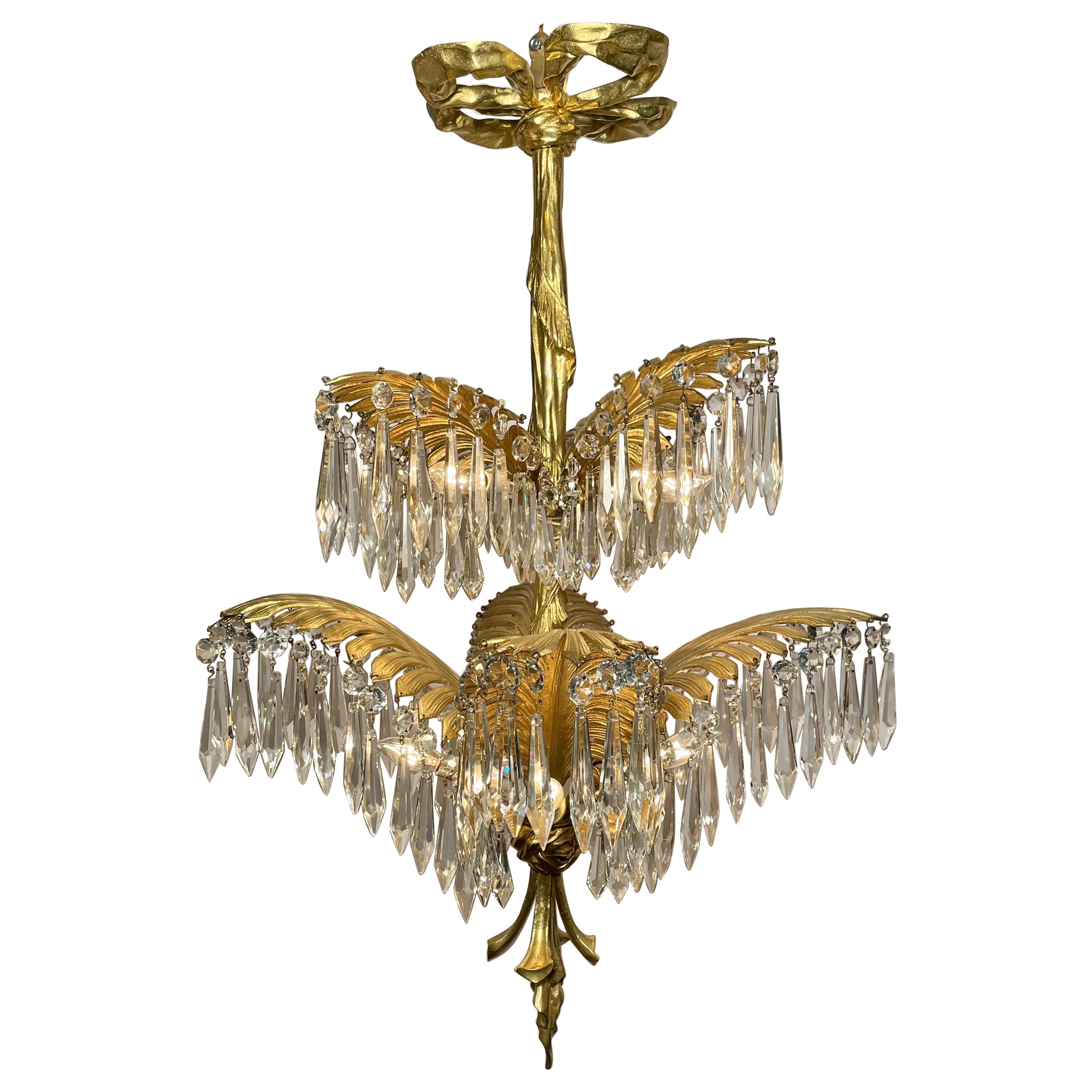 Antique French "Palm" Chandelier, circa 1890