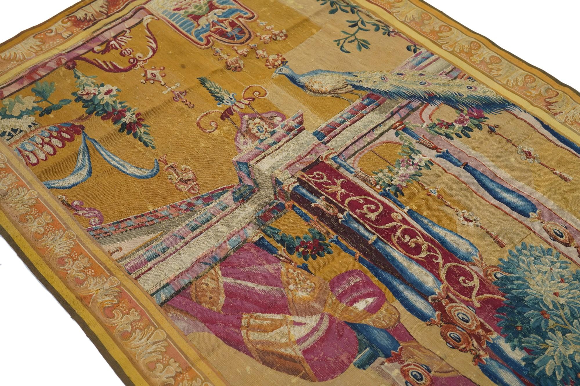 Antiker französischer Wandteppich Teppich (Wolle) im Angebot