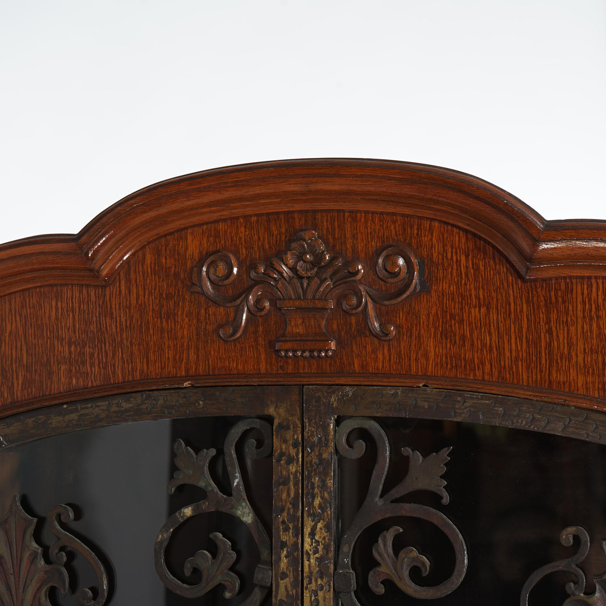 Antique French Panier de Fleurs Berkey & Gay School Credenza in mogano intagliato in vendita 6