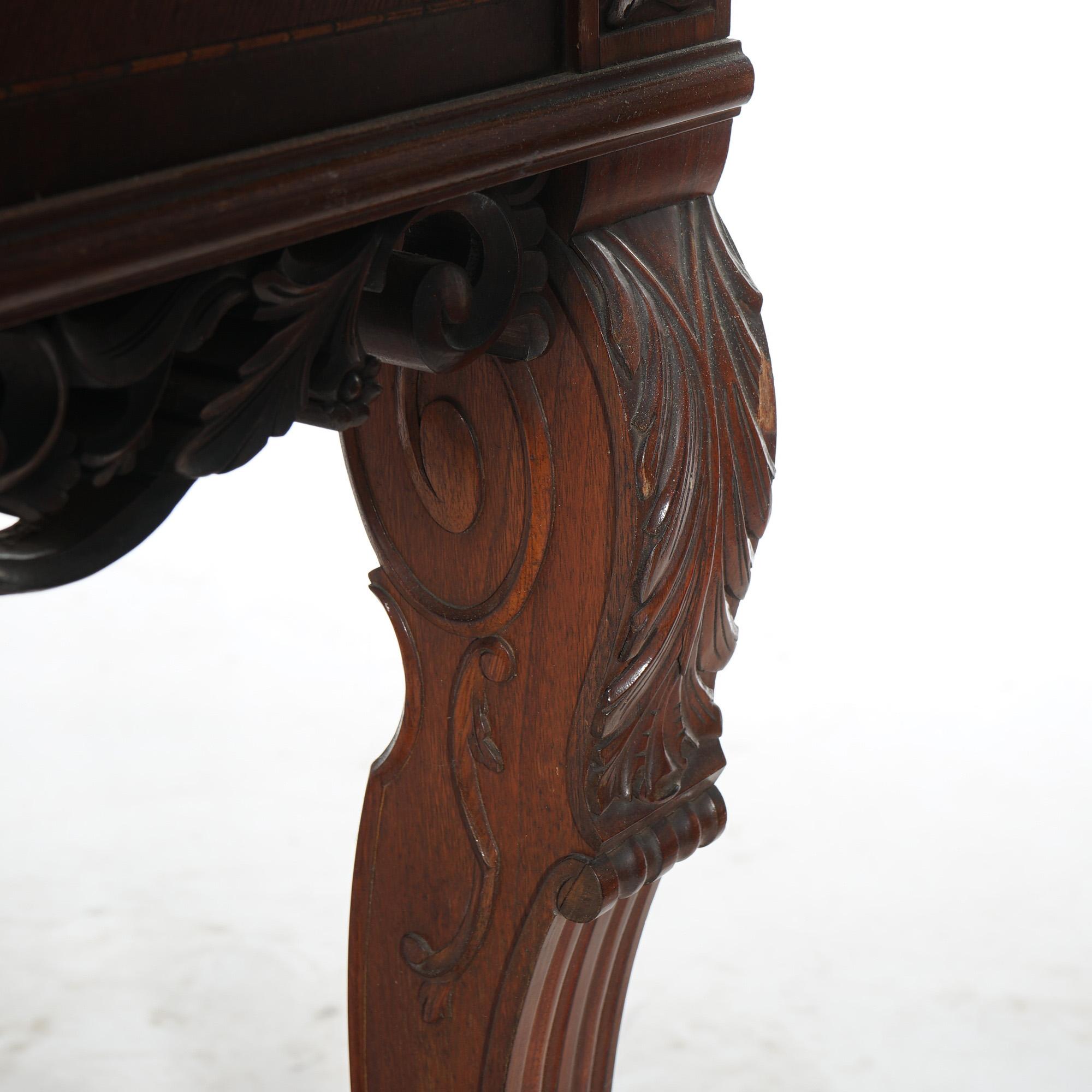Antique French Panier de Fleurs Berkey & Gay School Credenza in mogano intagliato in vendita 8