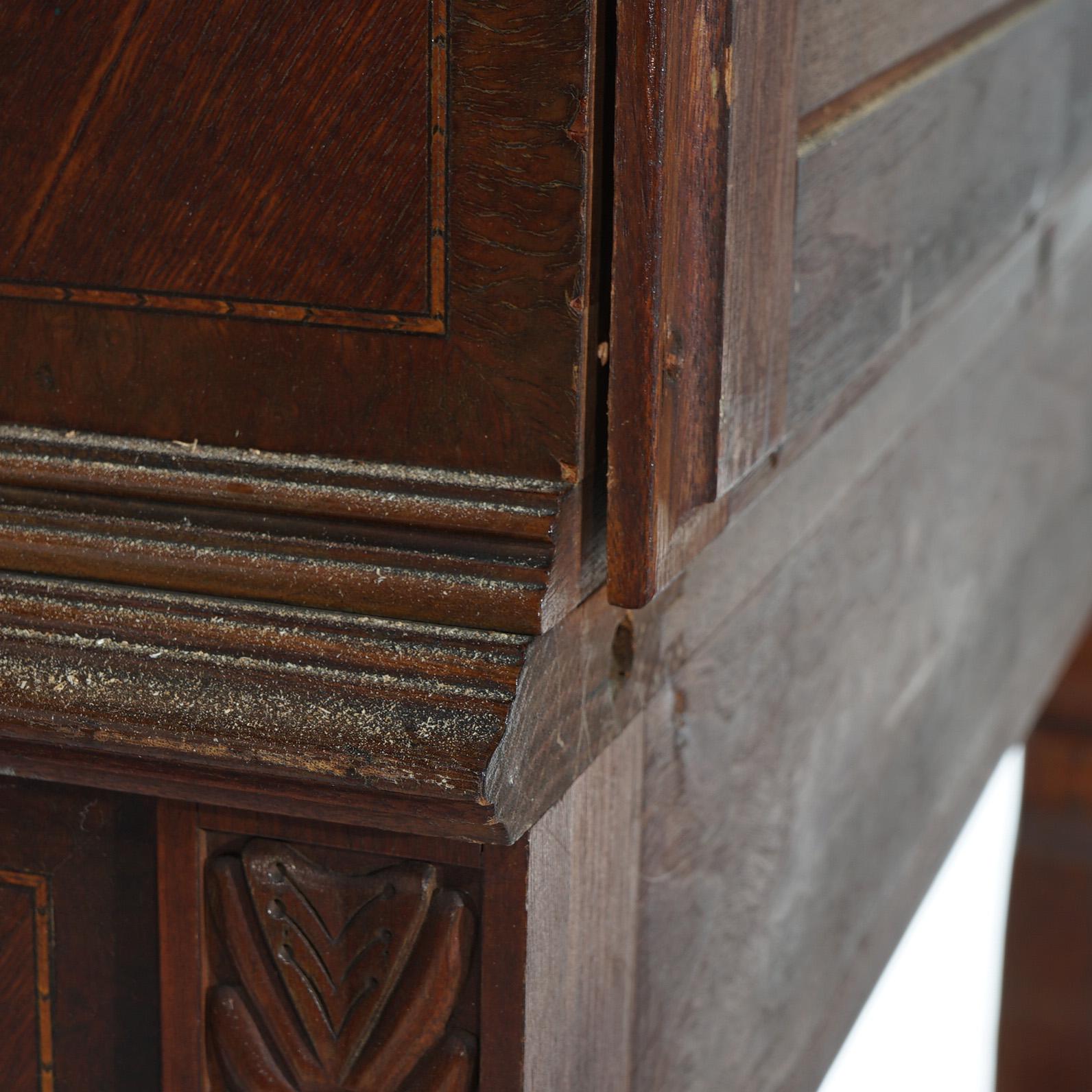 Antique French Panier de Fleurs Berkey & Gay School Credenza in mogano intagliato in vendita 12