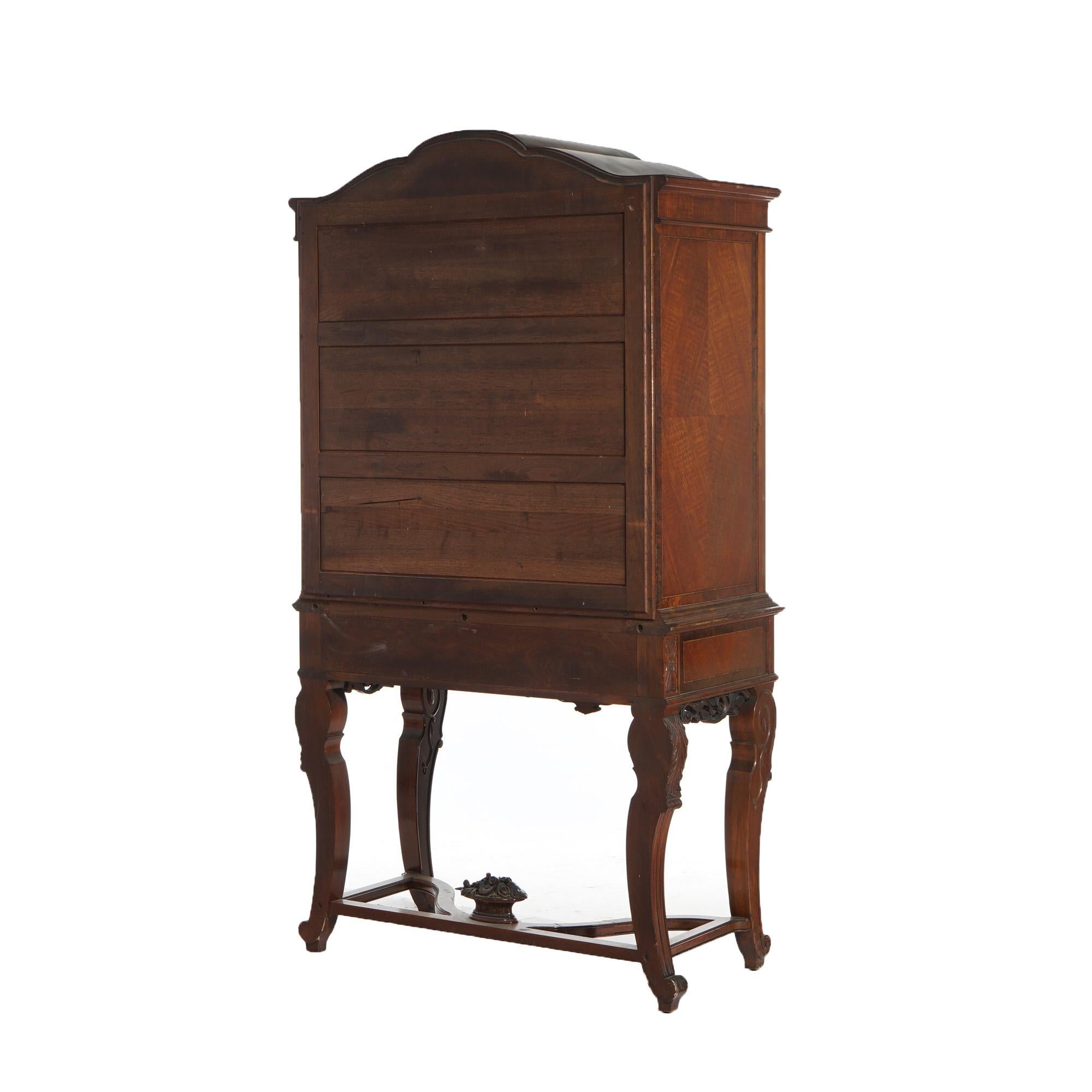 Antique French Panier de Fleurs Berkey & Gay School Credenza in mogano intagliato in vendita 14