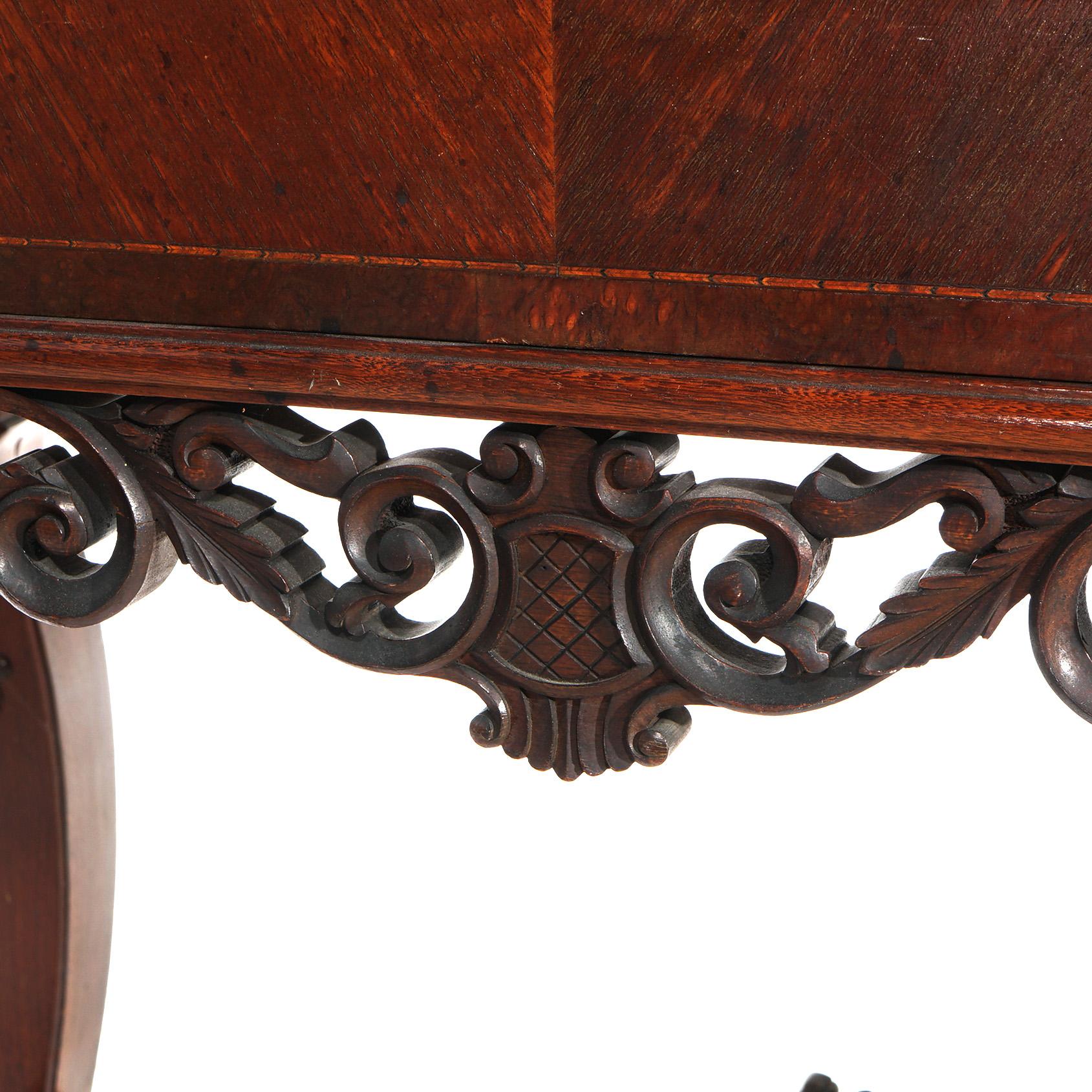 Antique French Panier de Fleurs Berkey & Gay School Credenza in mogano intagliato in vendita 3