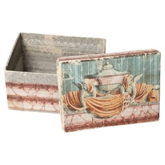 Antique French paper box, wallpaper 