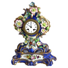 Antique French Parcel Gilt Porcelain Clock 
Stand Unsigned C1880