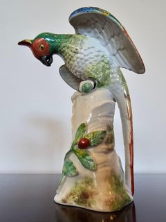 Antique French Paris Porcelain Bourdois & Bloch Meissen Style Parrot Figure