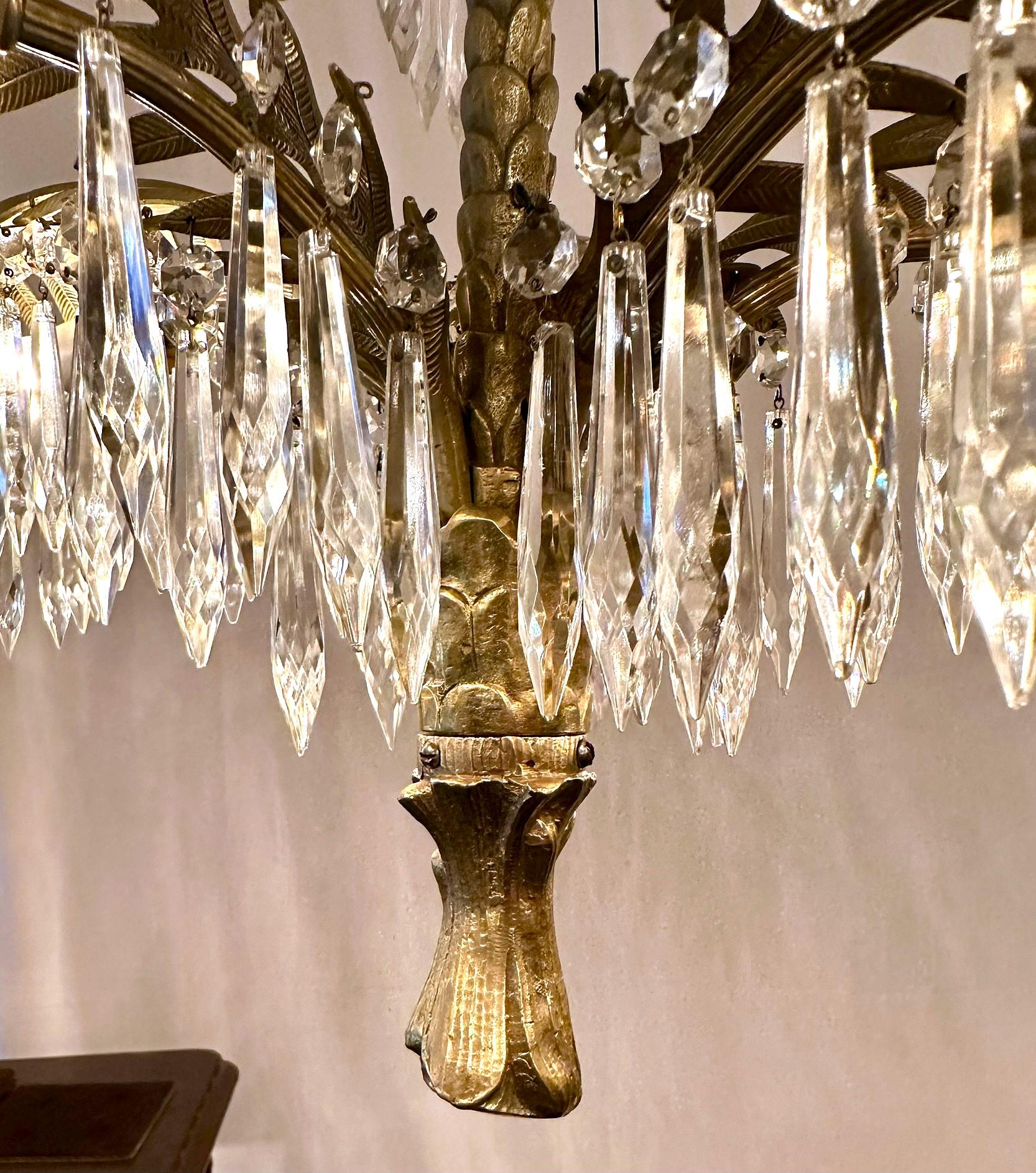 Antique French Parisian Design Crystal "Palm" Chandelier, Circa 1890 ...