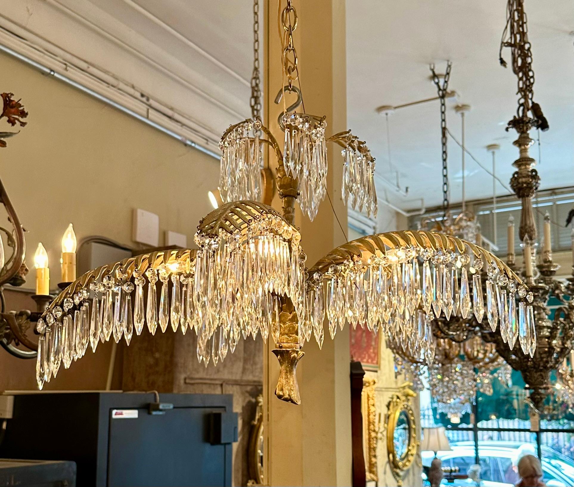 Antique French Parisian Design Crystal "Palm" Chandelier, Circa 1890 ...