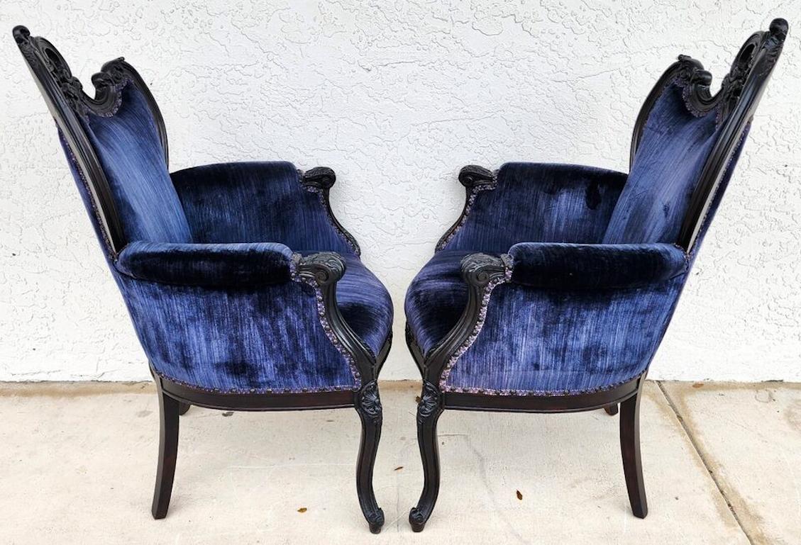 Antique French Parlor Chairs Pair For Sale 6
