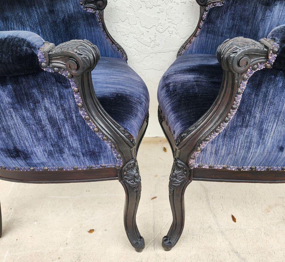 Antique French Parlor Chairs Pair For Sale 7