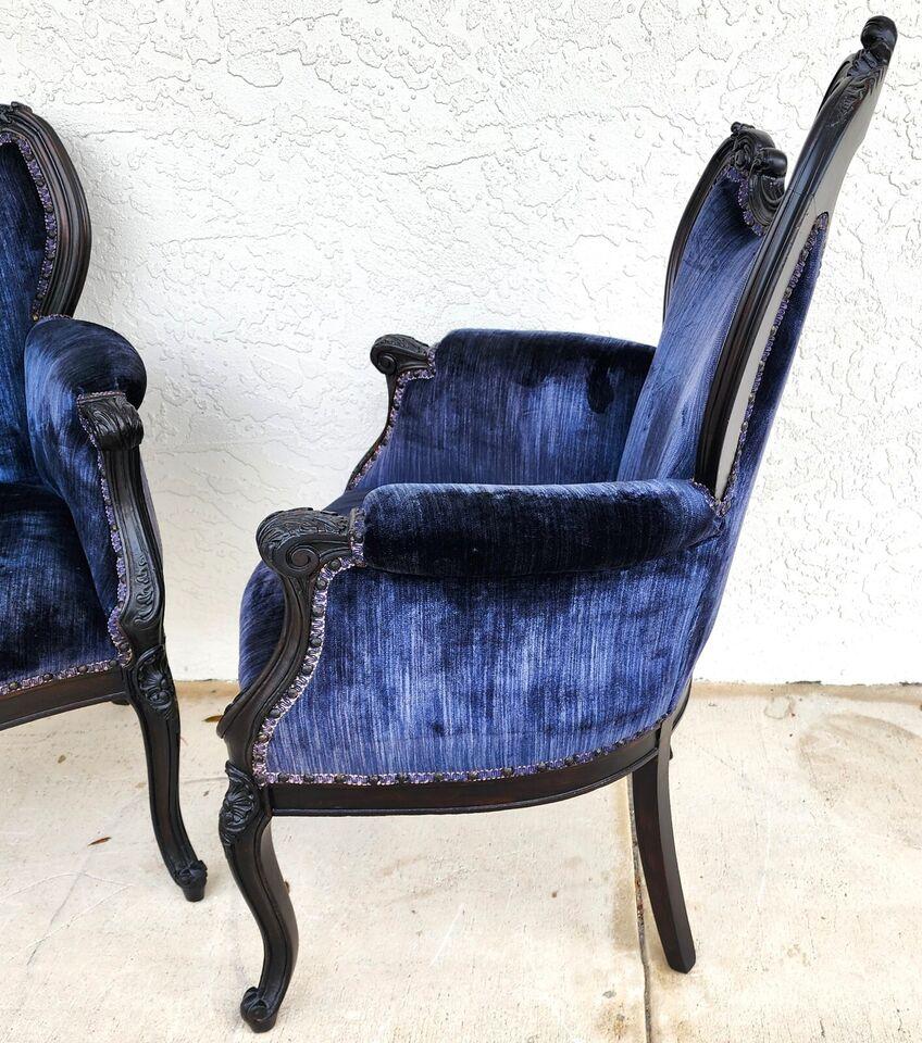 20th Century Antique French Parlor Chairs Pair For Sale