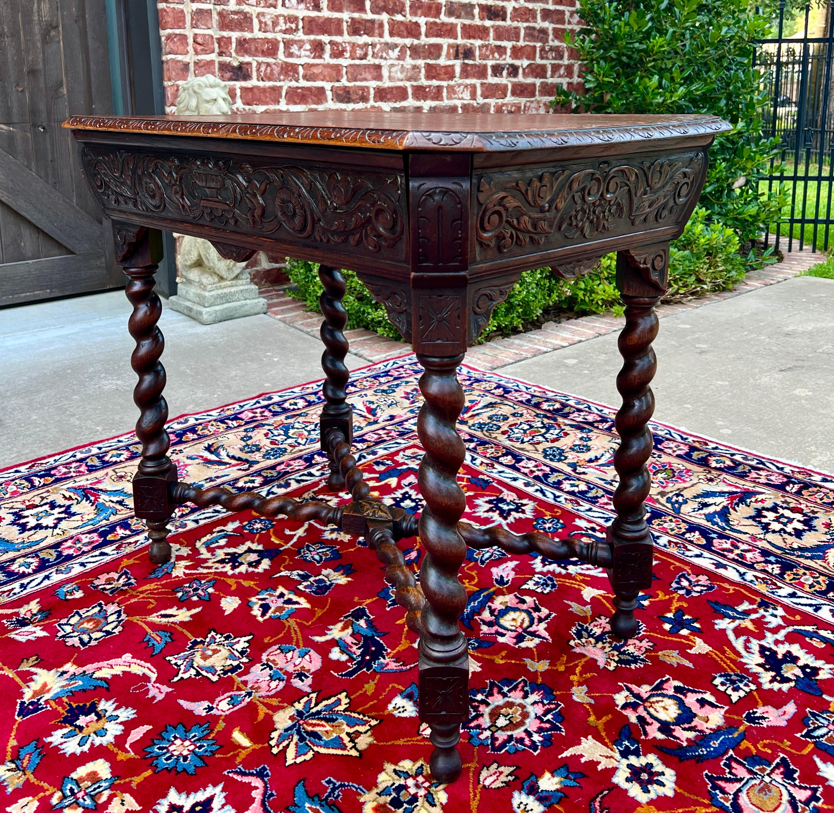 Table de salon française ancienne BARLEY TWIST Renaissance Revival CHERUBS chêne 19ème siècle en vente 3