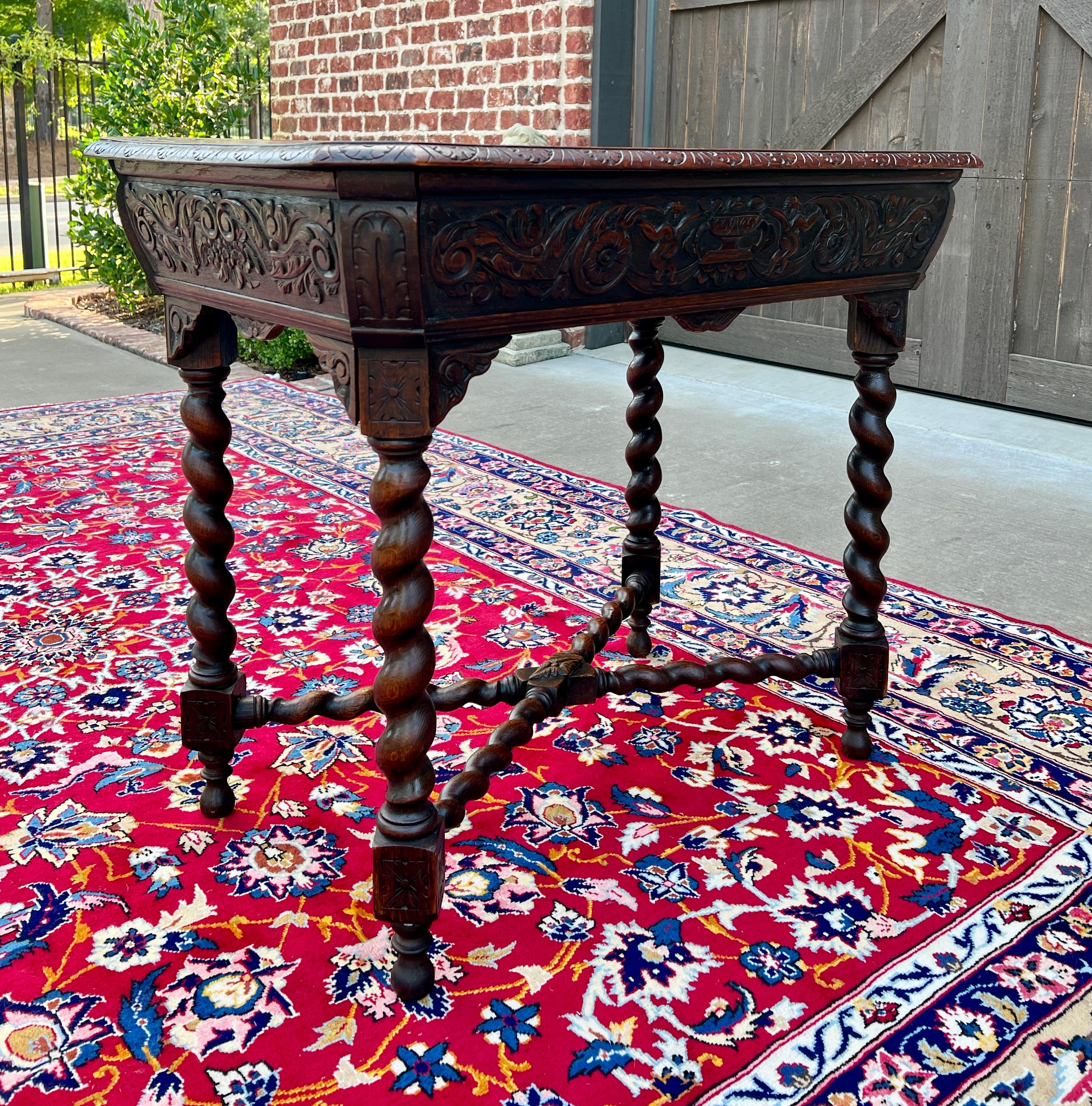 Table de salon française ancienne BARLEY TWIST Renaissance Revival CHERUBS chêne 19ème siècle en vente 4