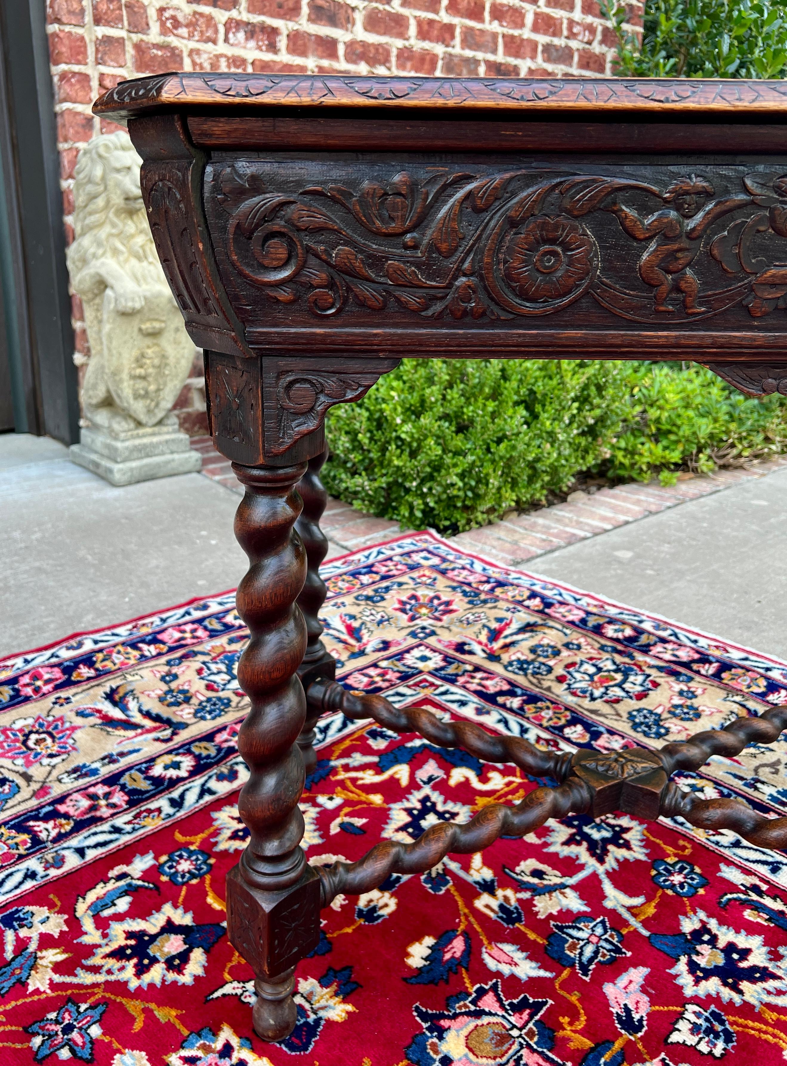 Table de salon française ancienne BARLEY TWIST Renaissance Revival CHERUBS chêne 19ème siècle en vente 7