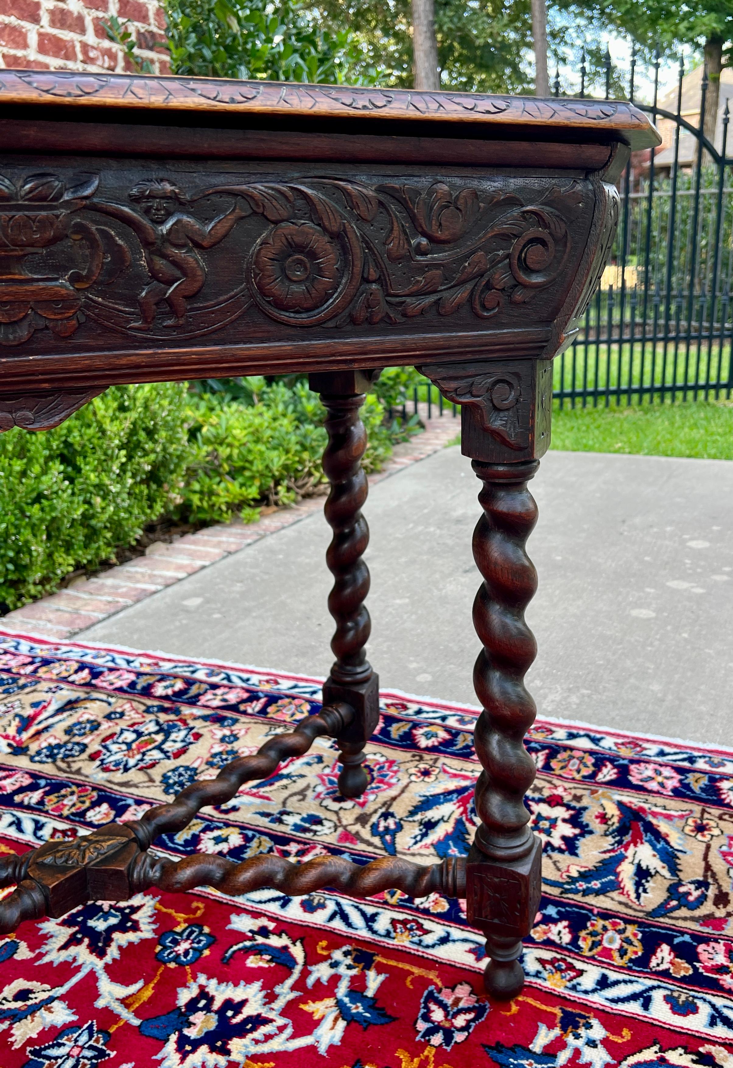 Table de salon française ancienne BARLEY TWIST Renaissance Revival CHERUBS chêne 19ème siècle en vente 8