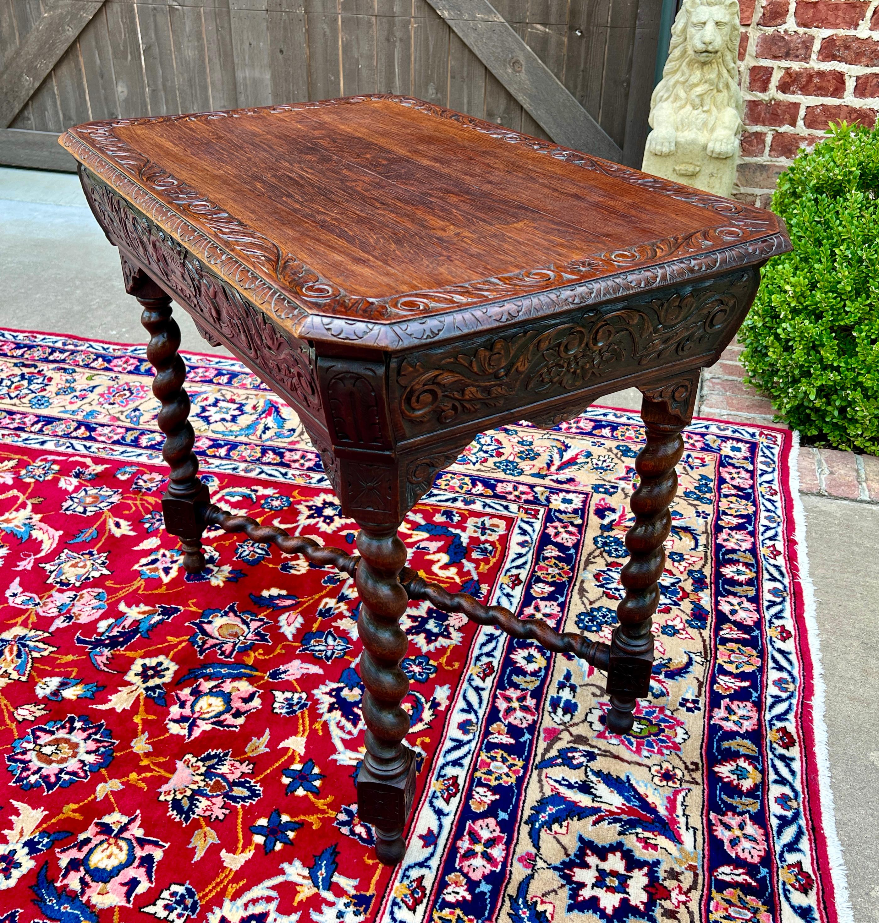 Table de salon française ancienne BARLEY TWIST Renaissance Revival CHERUBS chêne 19ème siècle en vente 9