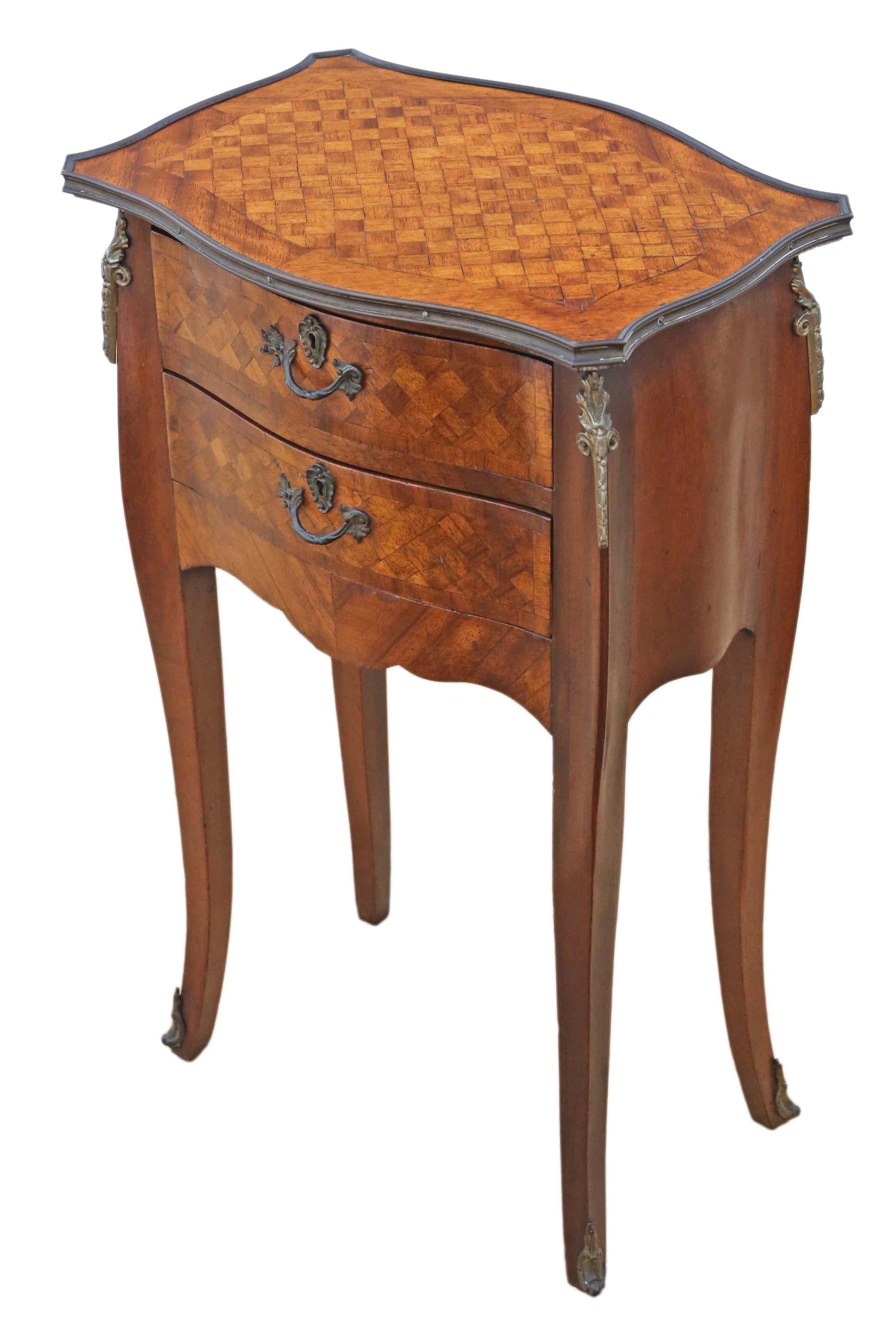 Early 20th Century Antique French Parquetry Bedside Table Cupboard Chest For Sale