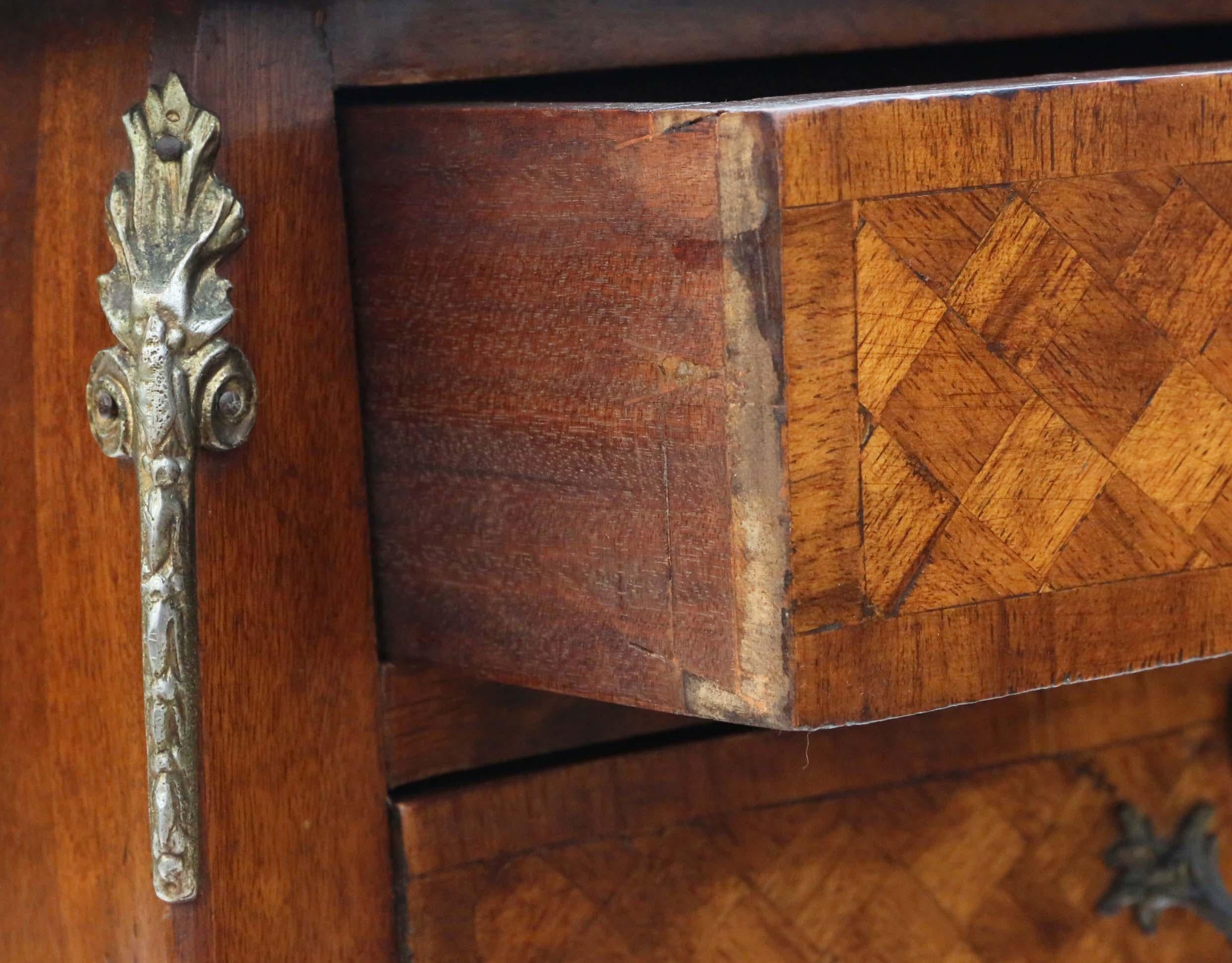 Antique French Parquetry Bedside Table Cupboard Chest For Sale 1