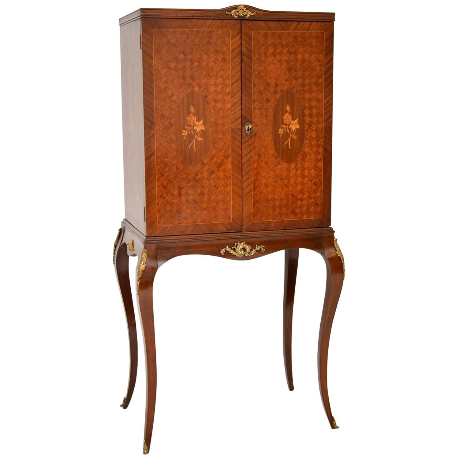 Antique French Parquetry Cocktail Drinks Cabinet