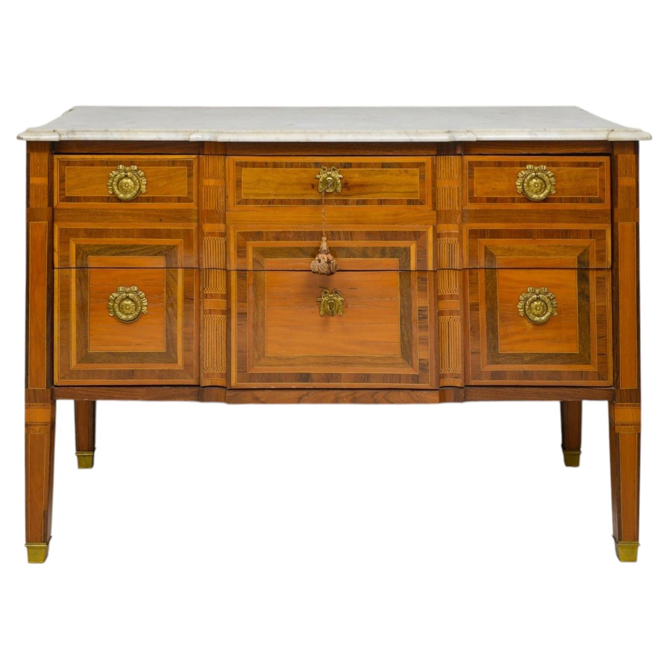 Antique French Parquetry Commode For Sale