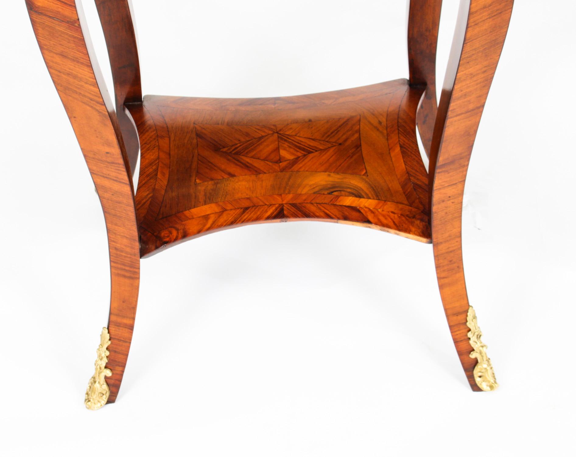 Antique French Parquetry & Marquetry Occasional Table 19th C 5