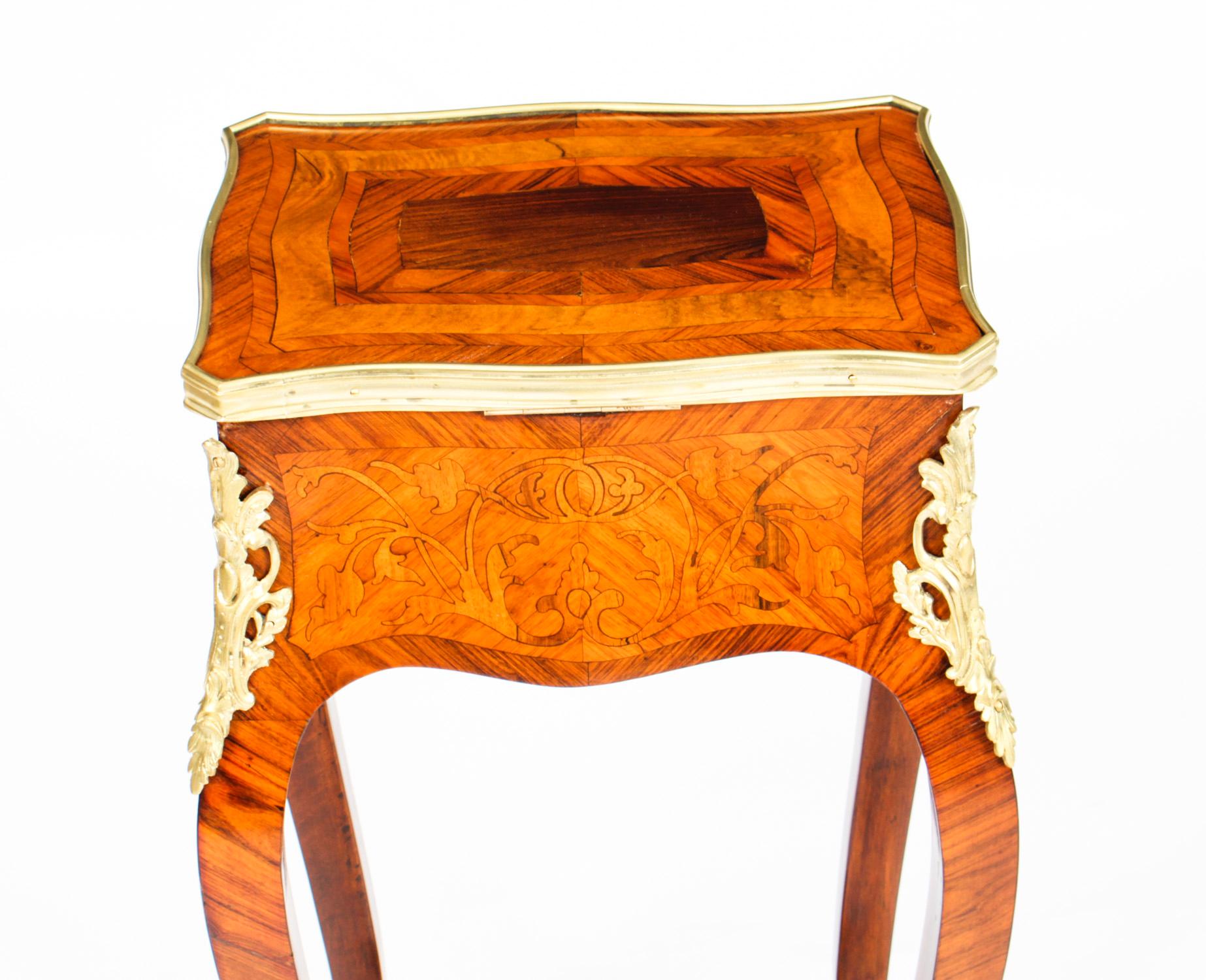 Antique French Parquetry & Marquetry Occasional Table 19th C 6