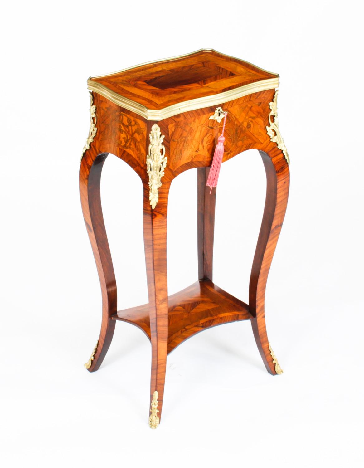 Antique French Parquetry & Marquetry Occasional Table 19th C For Sale 8