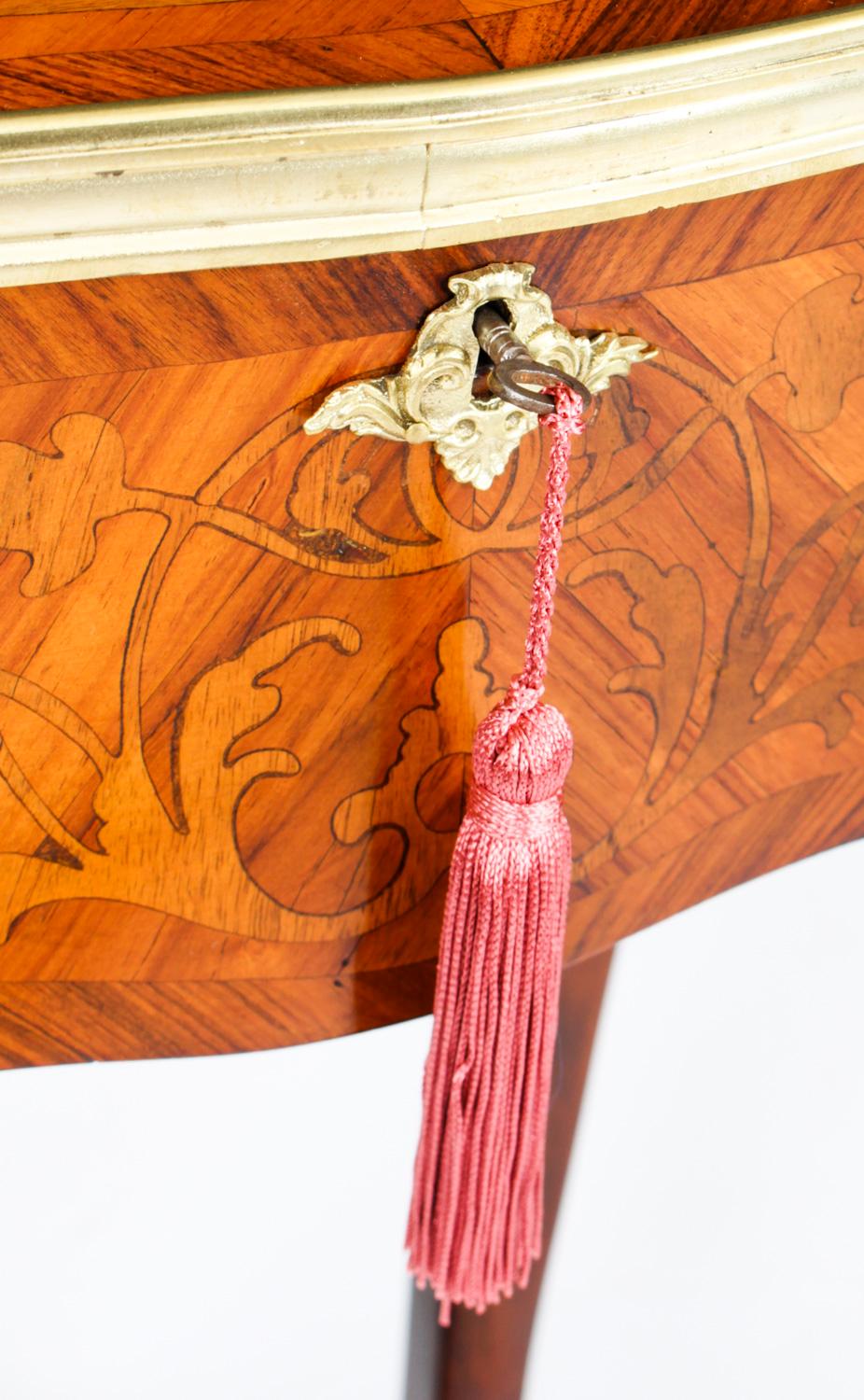 Mid-19th Century Antique French Parquetry & Marquetry Occasional Table 19th C For Sale