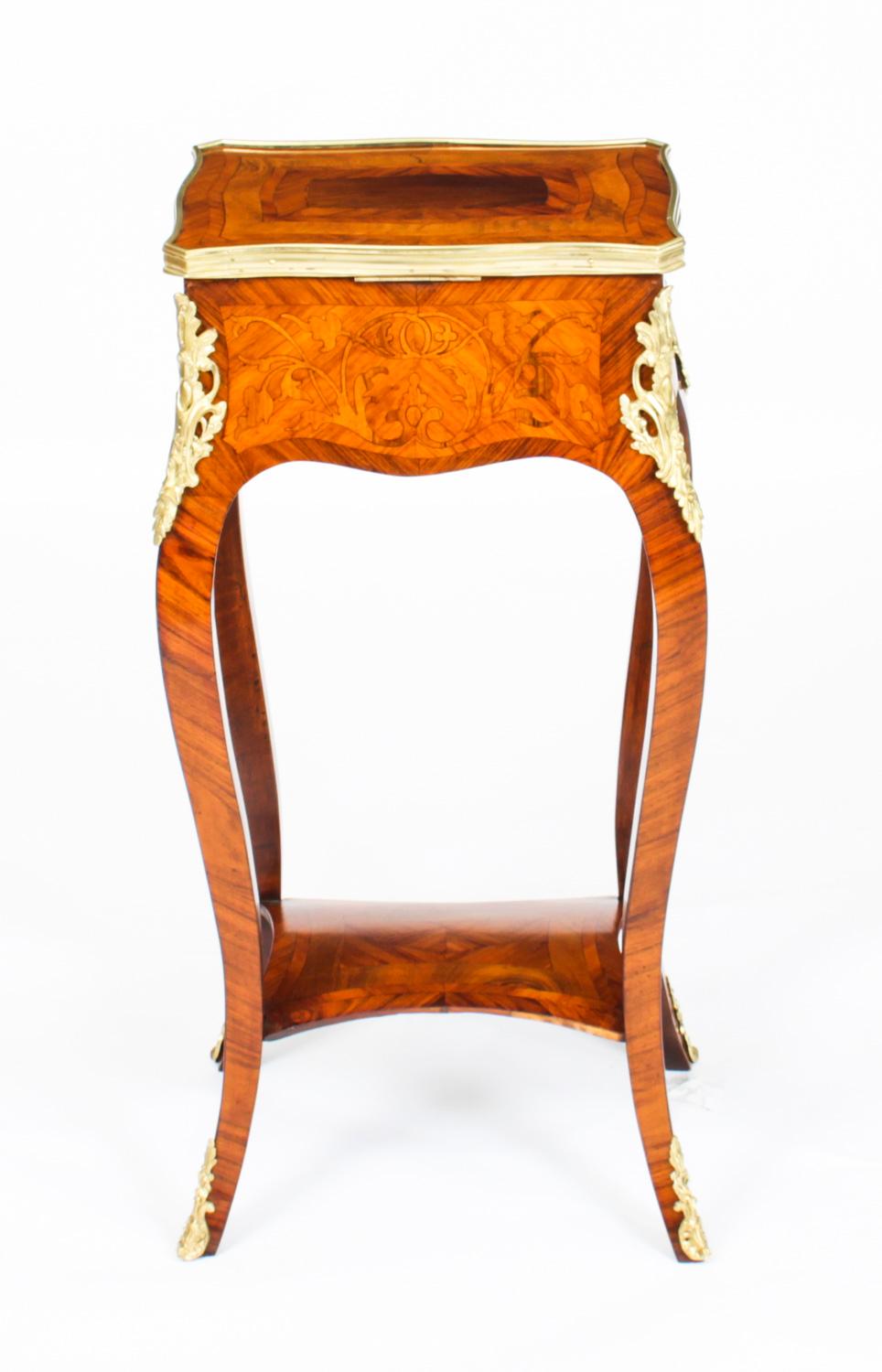 Mid-19th Century Antique French Parquetry & Marquetry Occasional Table 19th C For Sale