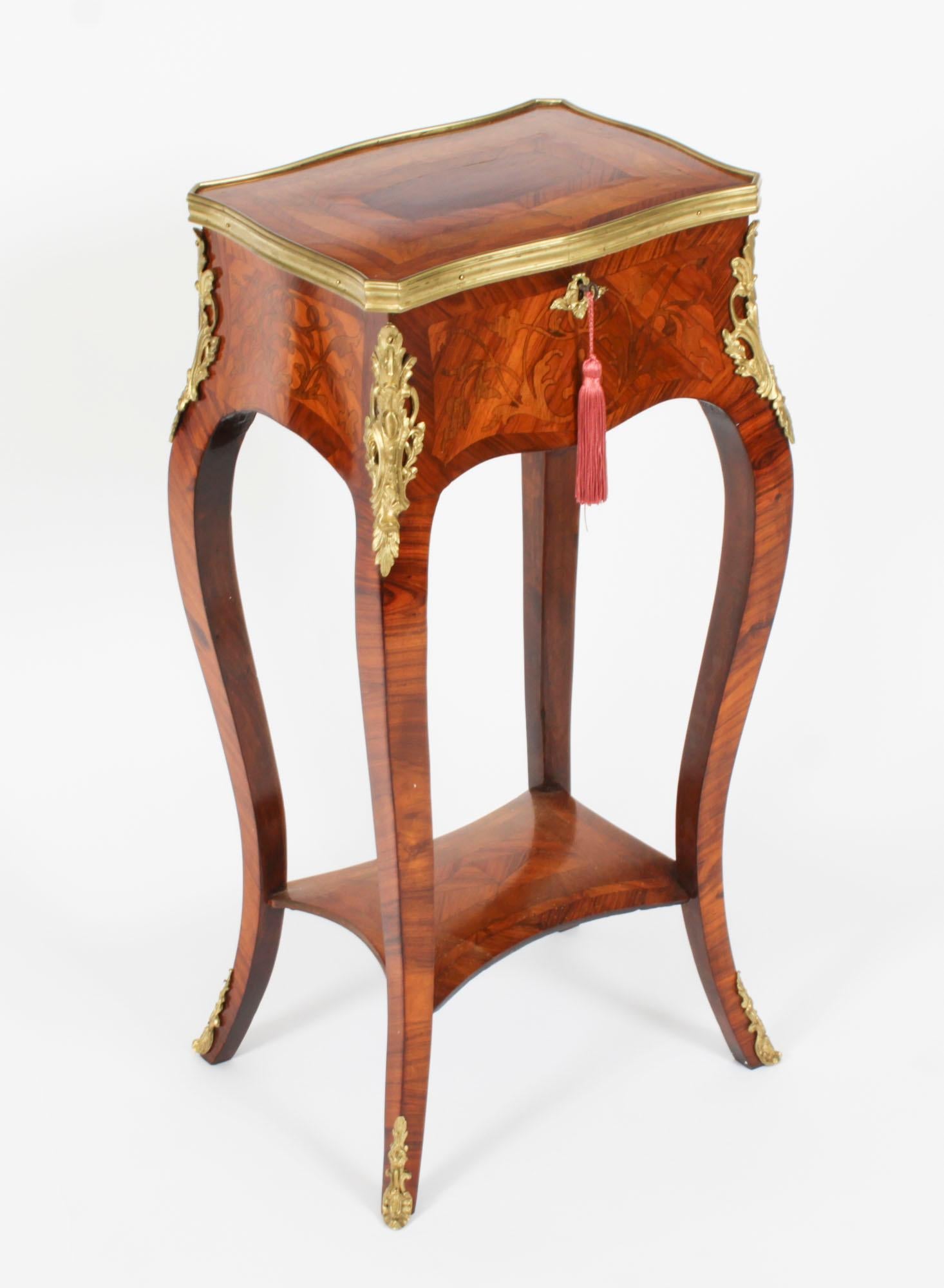 Antique French Parquetry & Marquetry Occasional Table Casket 19th Century 11