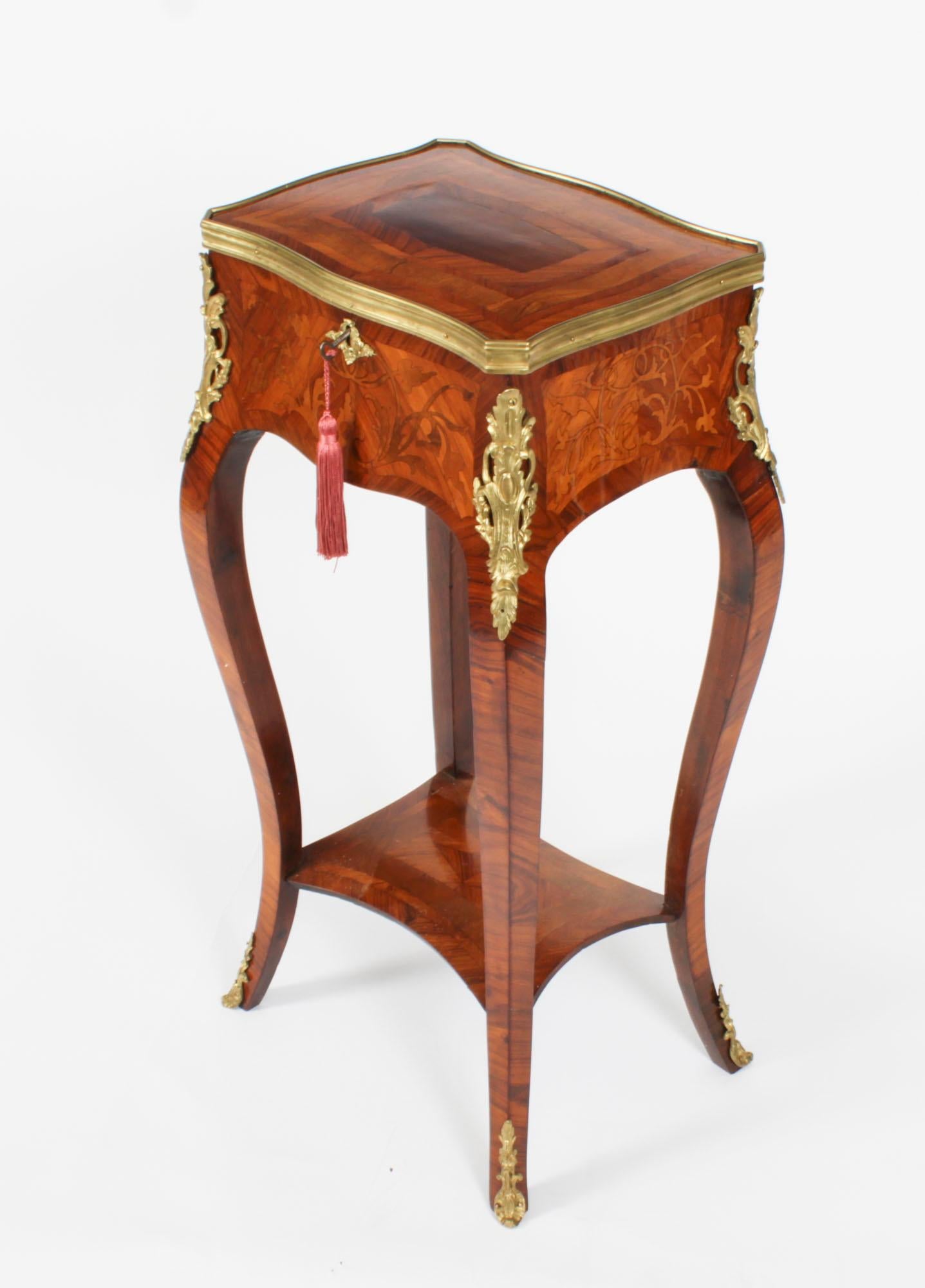 Antique French Parquetry & Marquetry Occasional Table Casket 19th Century In Good Condition In London, GB