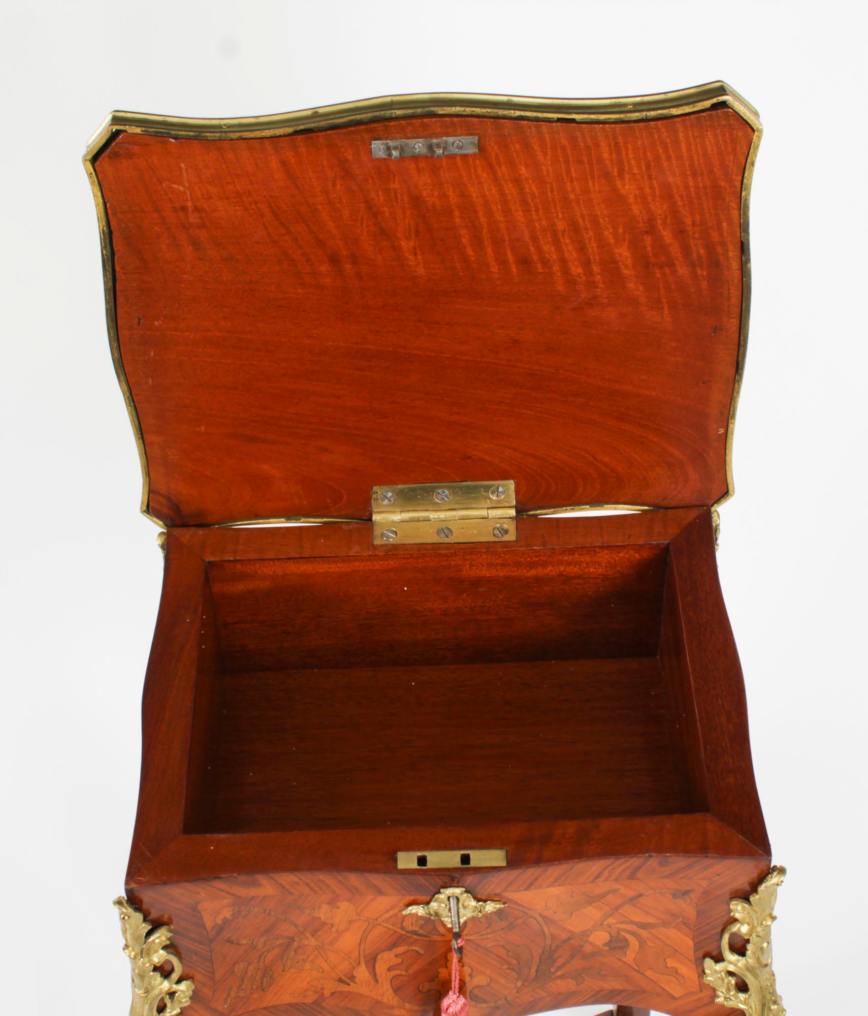 Antique French Parquetry & Marquetry Occasional Table Casket 19th Century 1