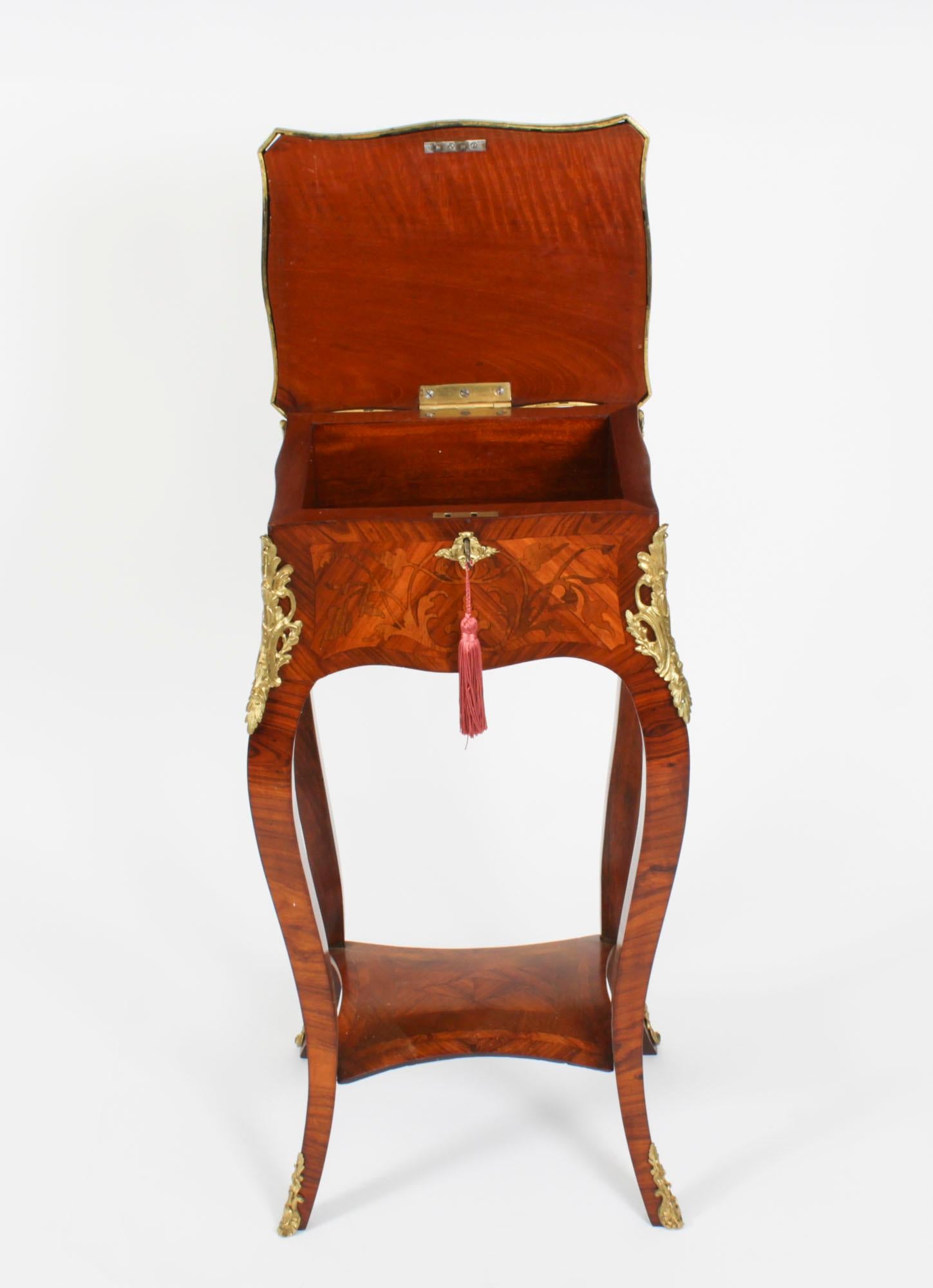 Antique French Parquetry & Marquetry Occasional Table Casket 19th Century 2
