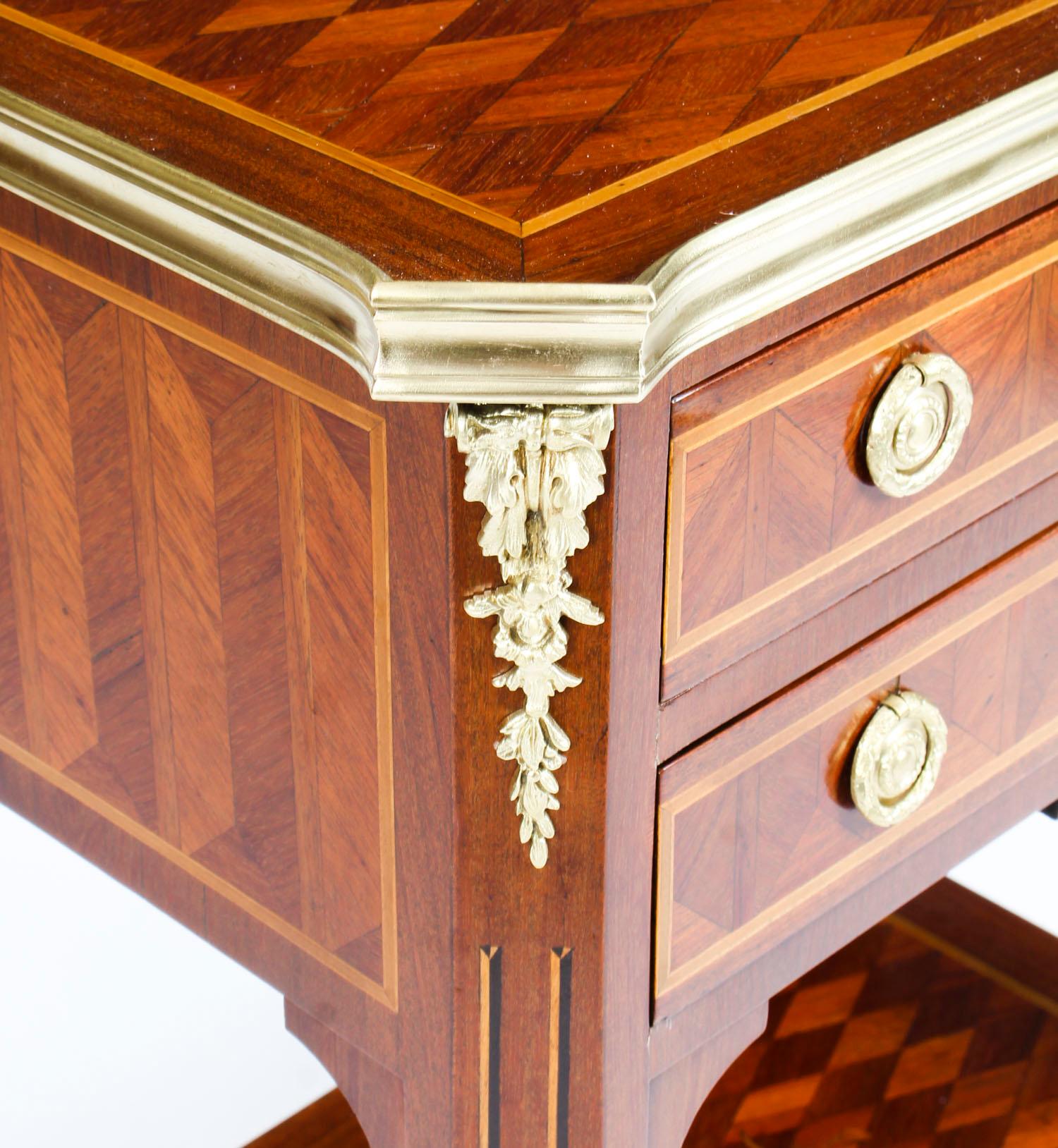 French Parquetry and Marquetry Table En Chiffonière Work Table, 19th Century For Sale 10