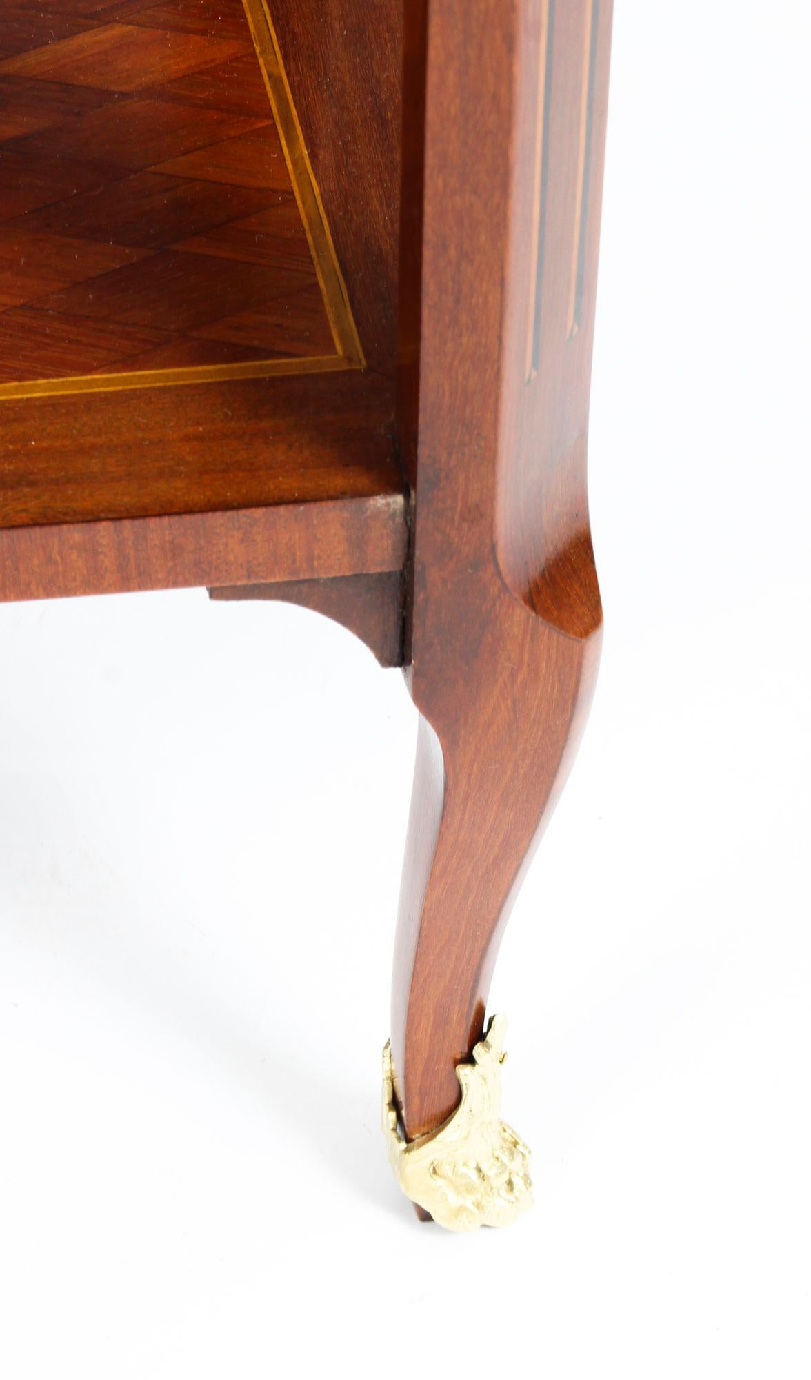 French Parquetry and Marquetry Table En Chiffonière Work Table, 19th Century For Sale 12