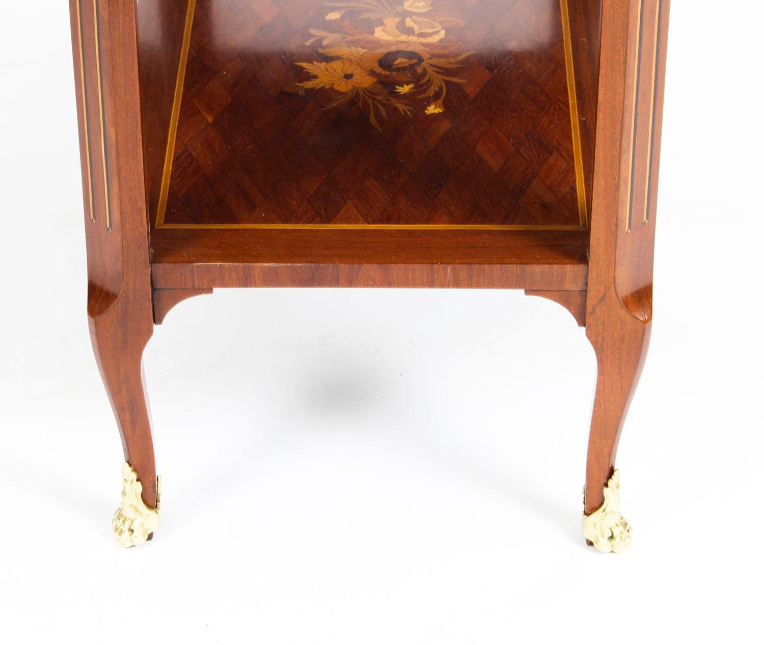 French Parquetry and Marquetry Table En Chiffonière Work Table, 19th Century For Sale 4