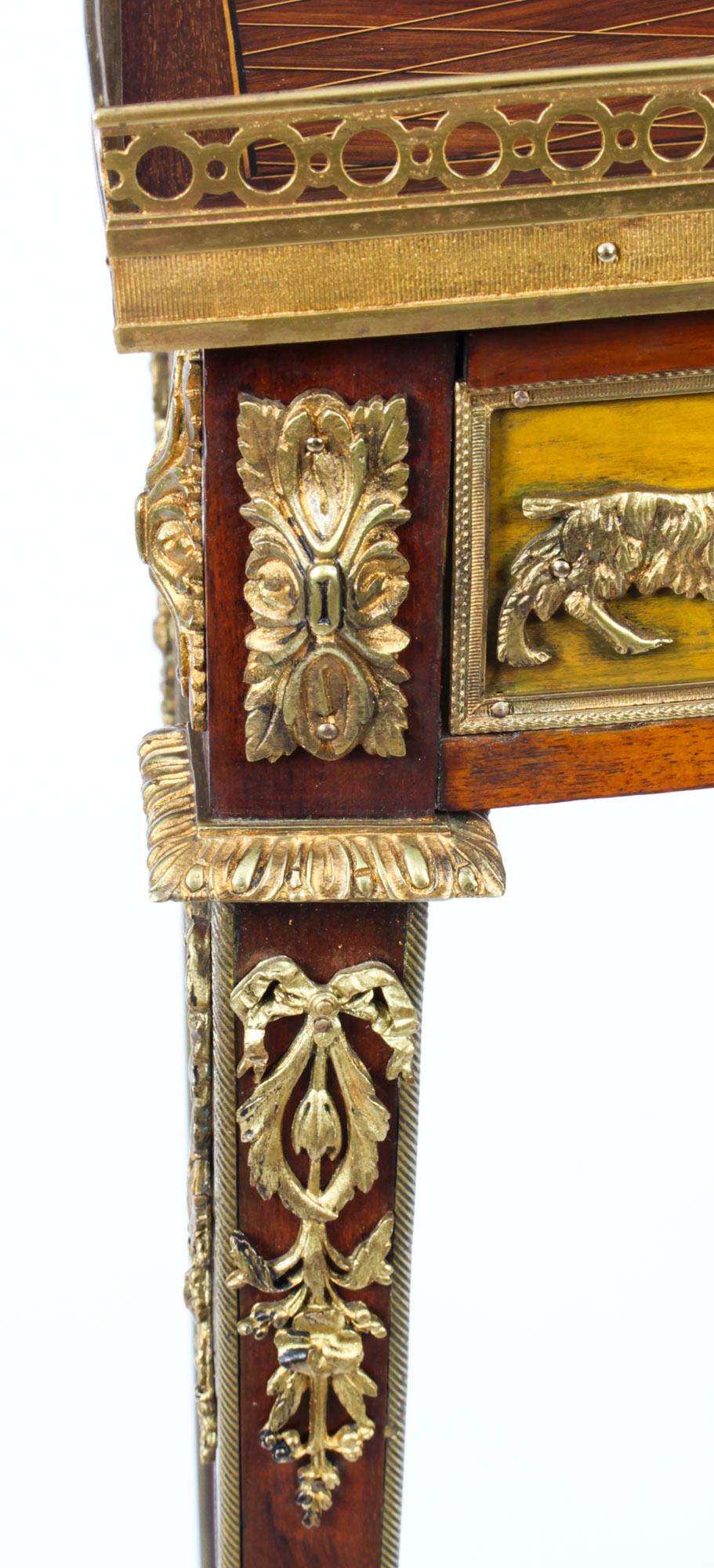 Antique French Parquetry Ormolu Mounted Stand Att François Linke, 19th Century For Sale 9